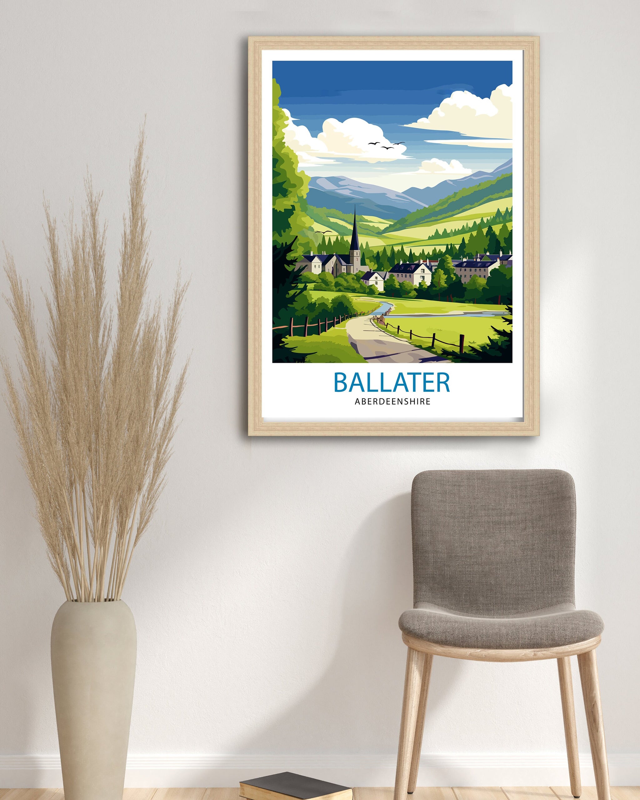 Ballater Aberdeenshire Travel Print Ballater Wall Decor Ballater Poster Aberdeenshire Travel Prints Ballater Art Print Ballater Illustration