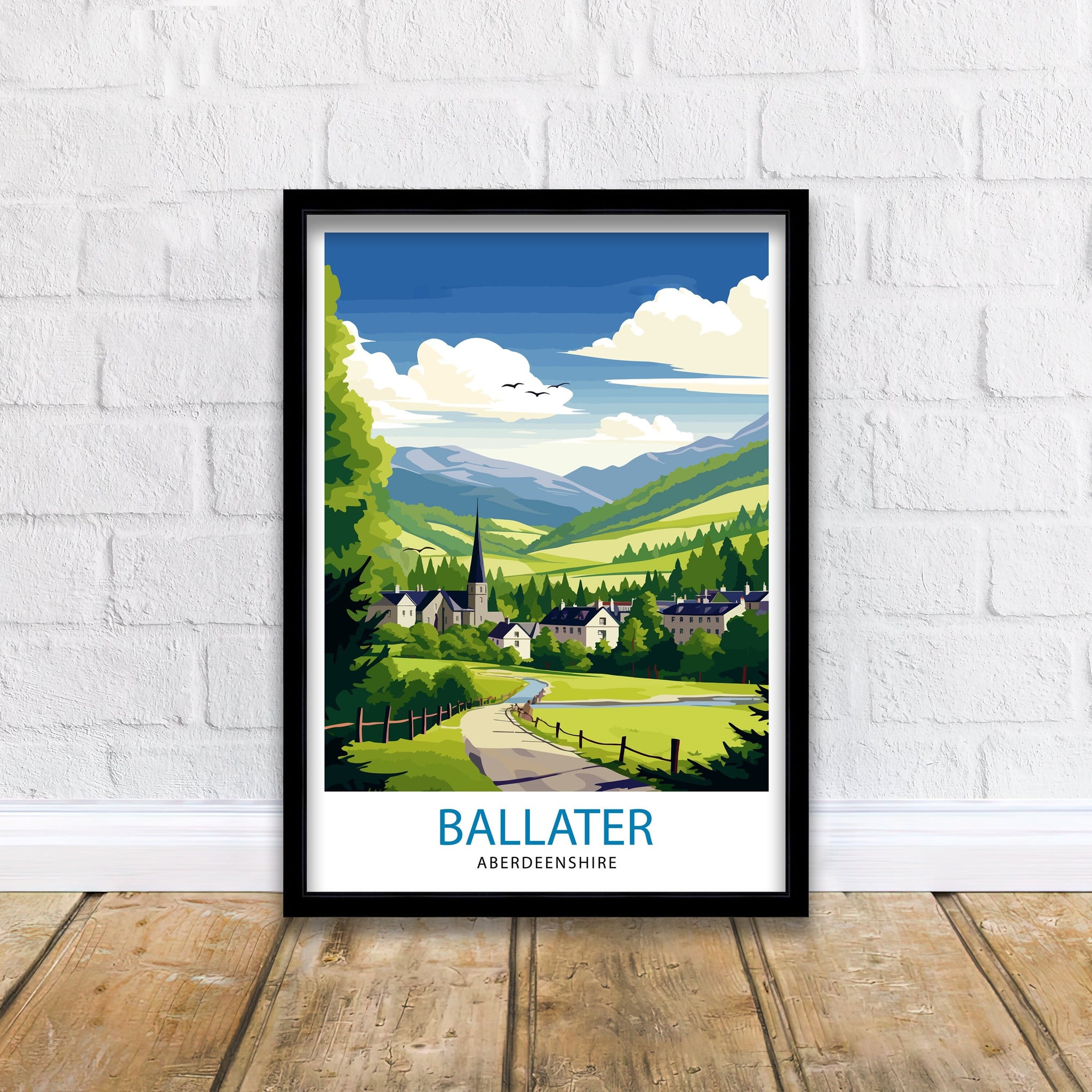 Ballater Aberdeenshire Travel Print Ballater Wall Decor Ballater Poster Aberdeenshire Travel Prints Ballater Art Print Ballater Illustration