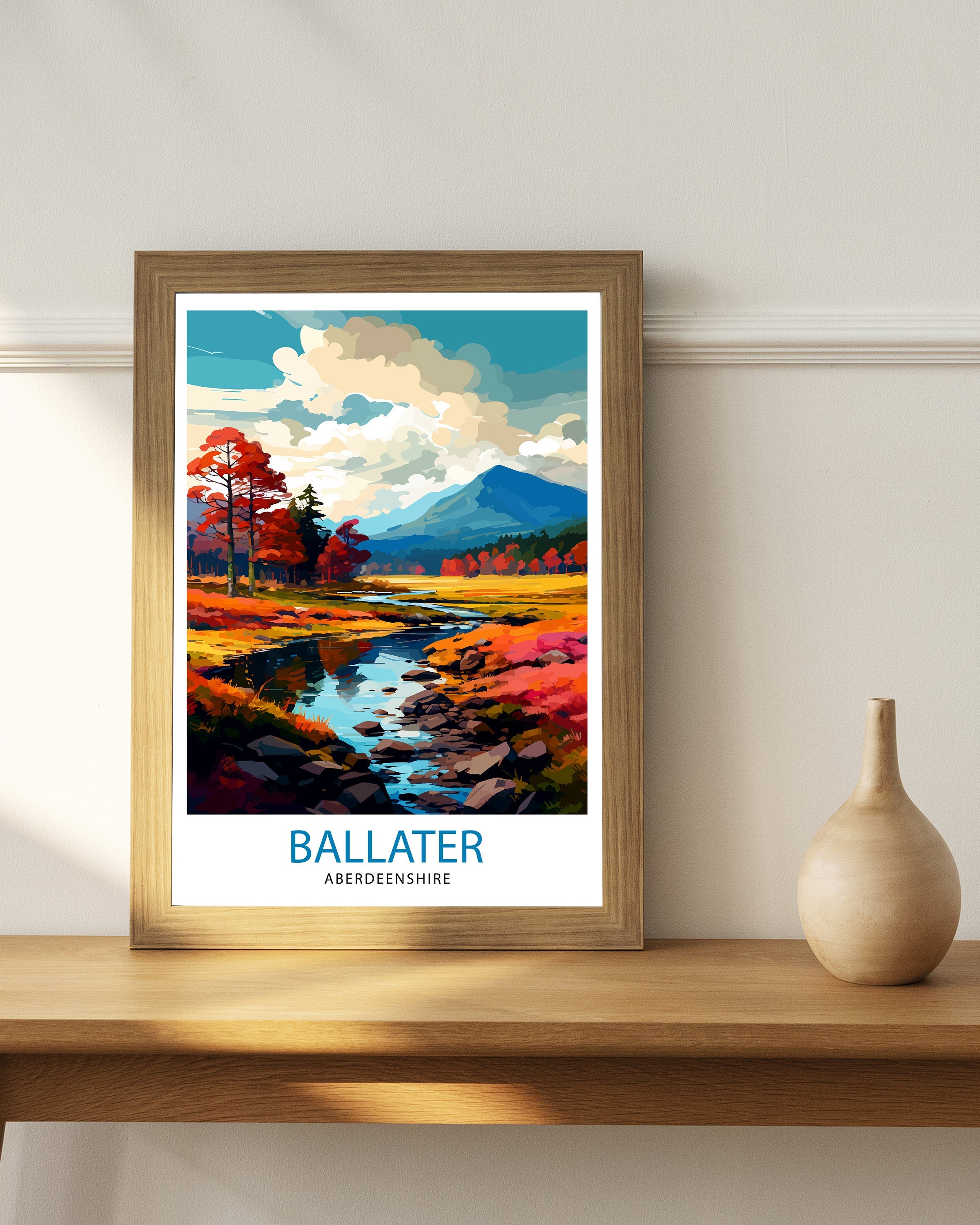 Ballater Aberdeenshire Travel Print Ballater Wall Decor Ballater Poster Aberdeenshire Travel Prints Ballater Art Print Ballater Illustration