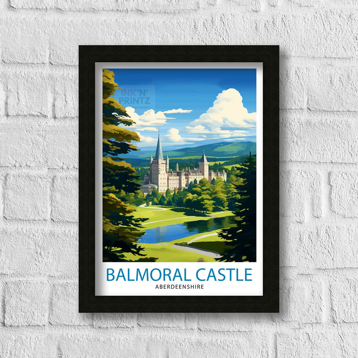 Balmoral Castle Aberdeenshire Travel Poster - Balmoral