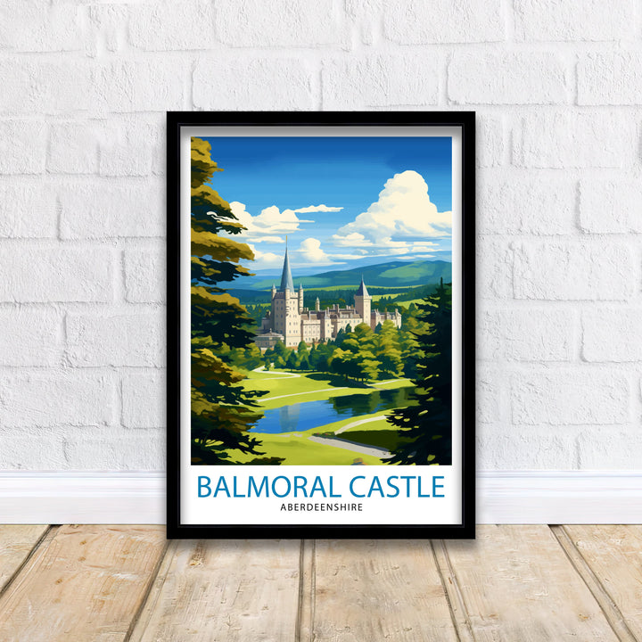 Balmoral Castle Aberdeenshire Travel Poster - Balmoral