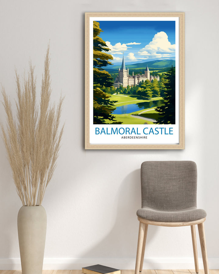 Balmoral Castle Aberdeenshire Travel Poster - Balmoral