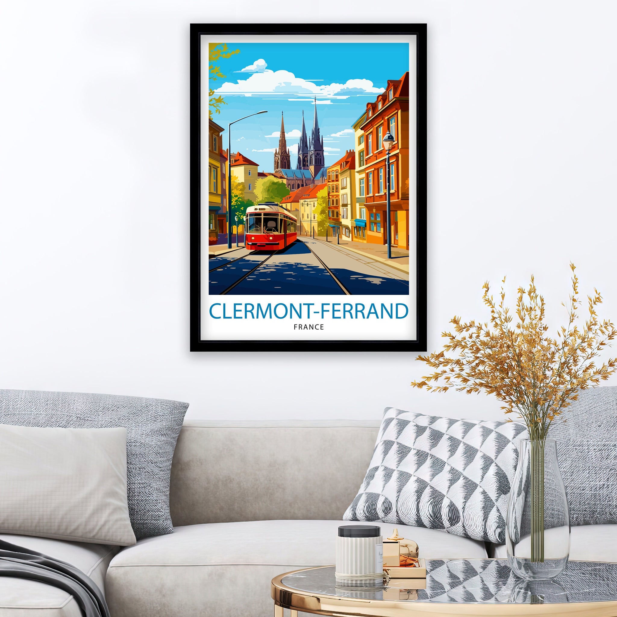 Clermont-Ferrand France Travel Print Clermont-Ferrand Wall Decor Clermont-Ferrand Poster France Travel Prints Clermont-Ferrand Art Print