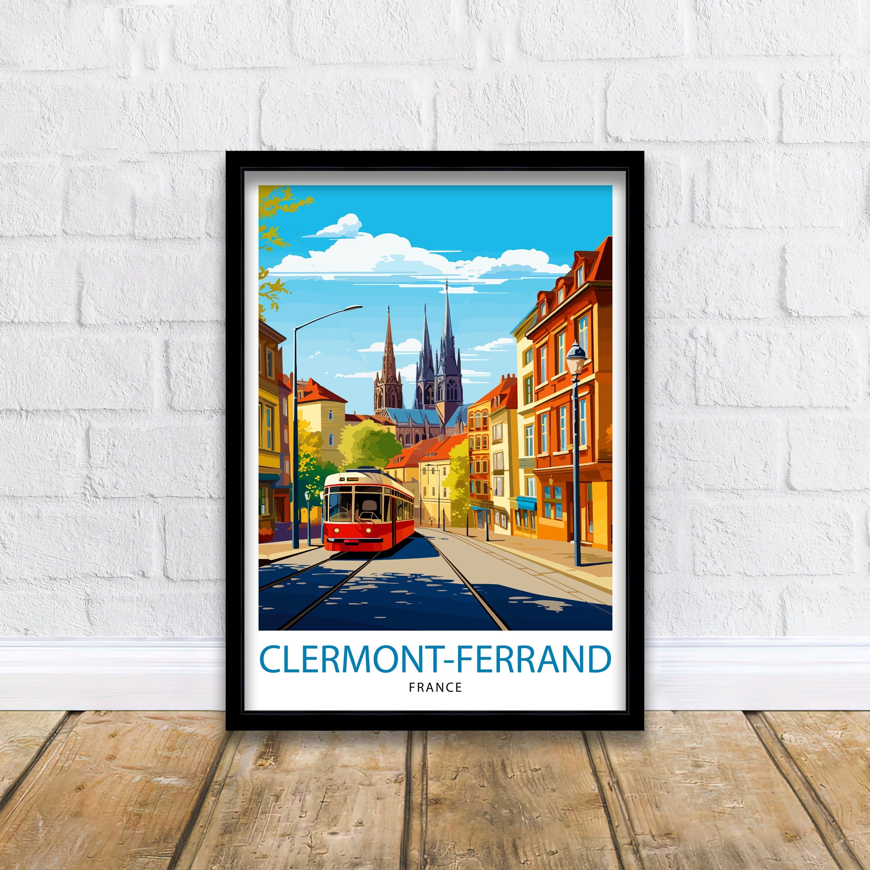 Clermont-Ferrand France Travel Print Clermont-Ferrand Wall Decor Clermont-Ferrand Poster France Travel Prints Clermont-Ferrand Art Print