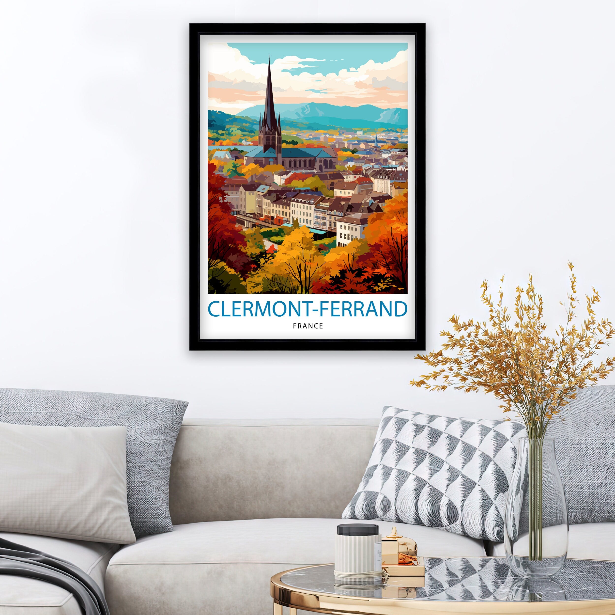 Clermont-Ferrand France Travel Print Clermont-Ferrand Wall Decor Clermont-Ferrand Poster France Travel Prints Clermont-Ferrand Art Print