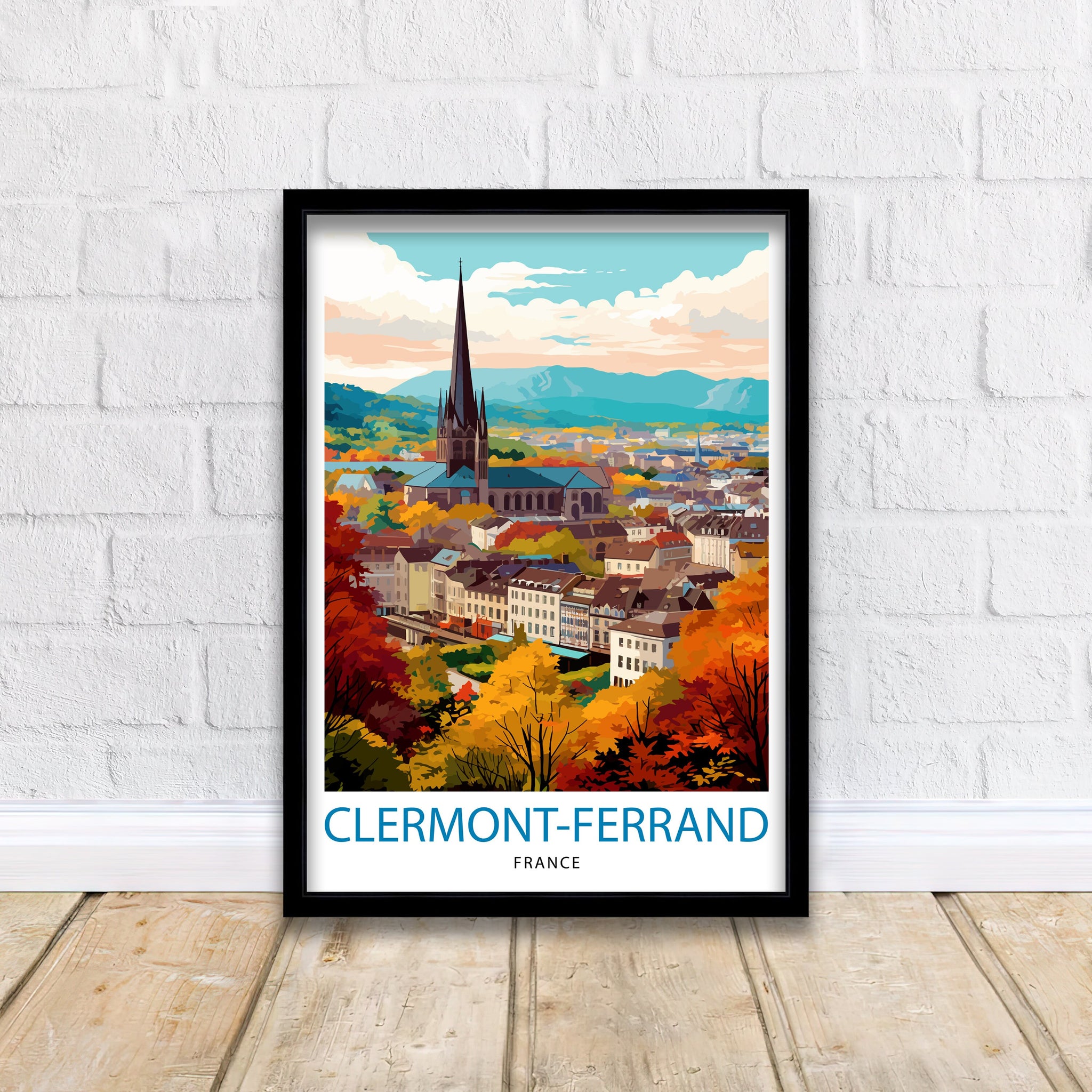 Clermont-Ferrand France Travel Print Clermont-Ferrand Wall Decor Clermont-Ferrand Poster France Travel Prints Clermont-Ferrand Art Print