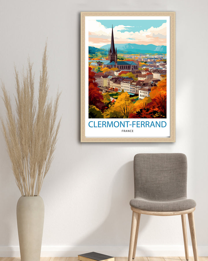 Clermont-Ferrand France Travel Poster Clermont-Ferrand