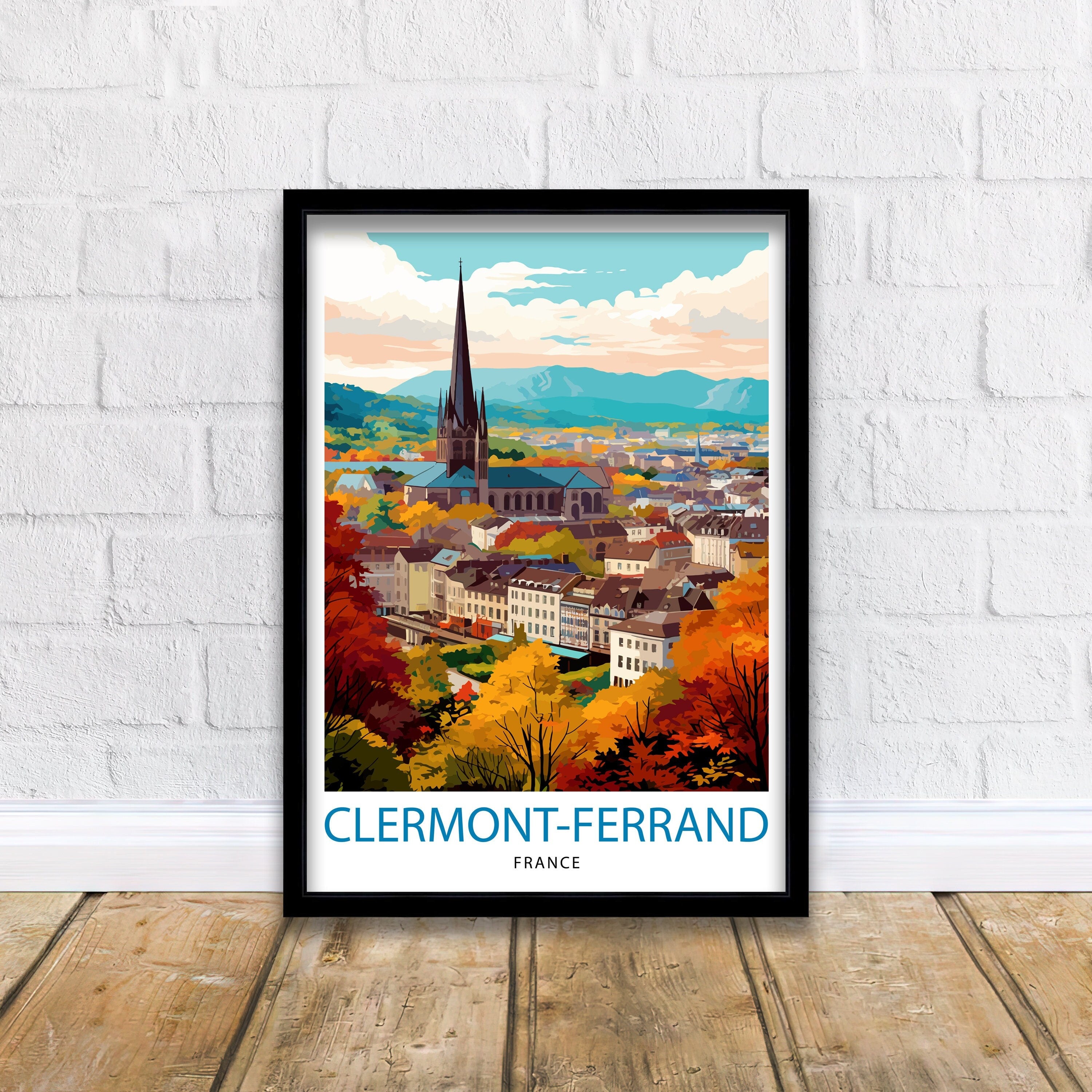 Clermont-Ferrand France Travel Print Clermont-Ferrand Wall Decor Clermont-Ferrand Poster France Travel Prints Clermont-Ferrand Art Print