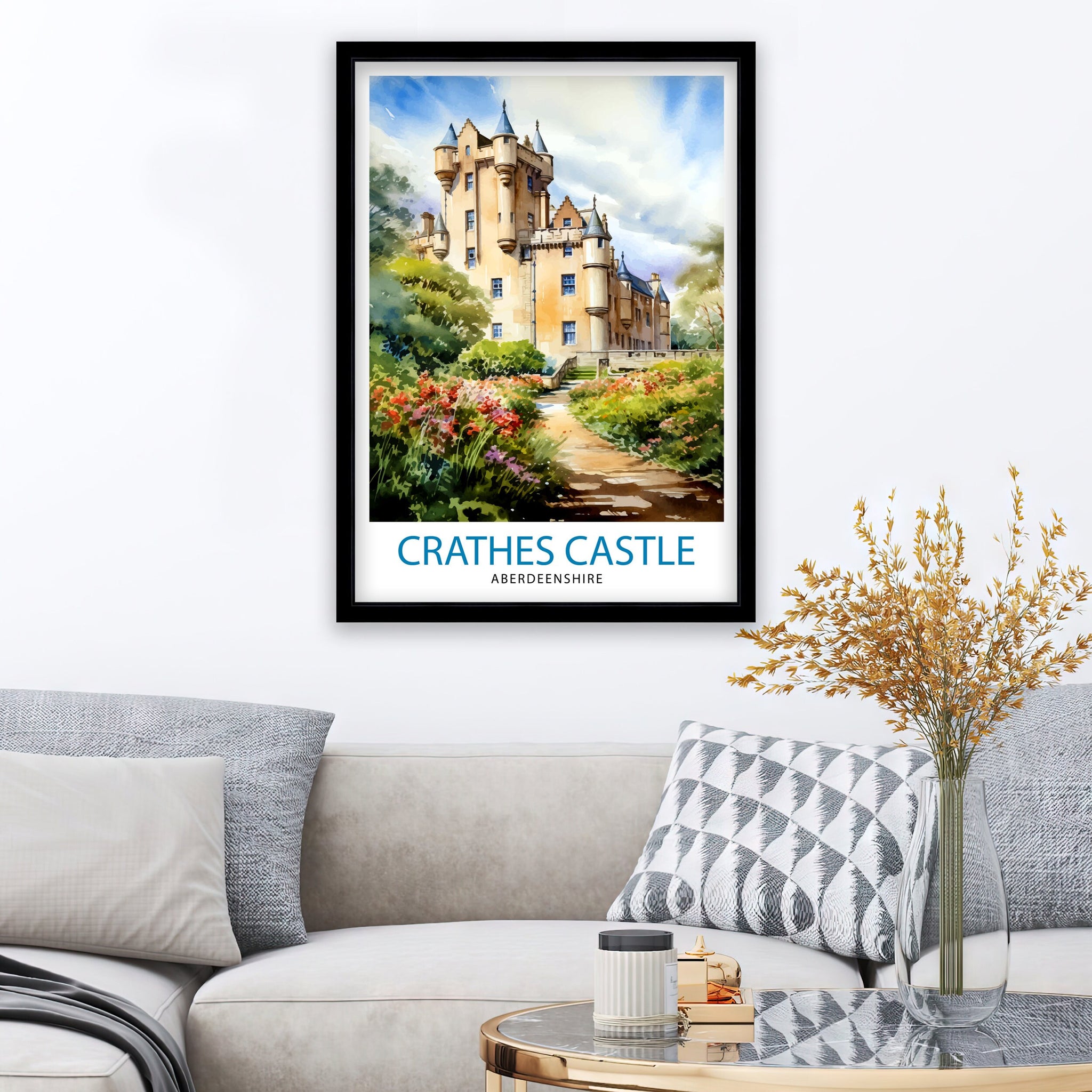 Crathes Castle Aberdeenshire Travel Print Crathes Castle Wall Decor Crathes Castle Poster Aberdeenshire Travel Prints Crathes Castle Art