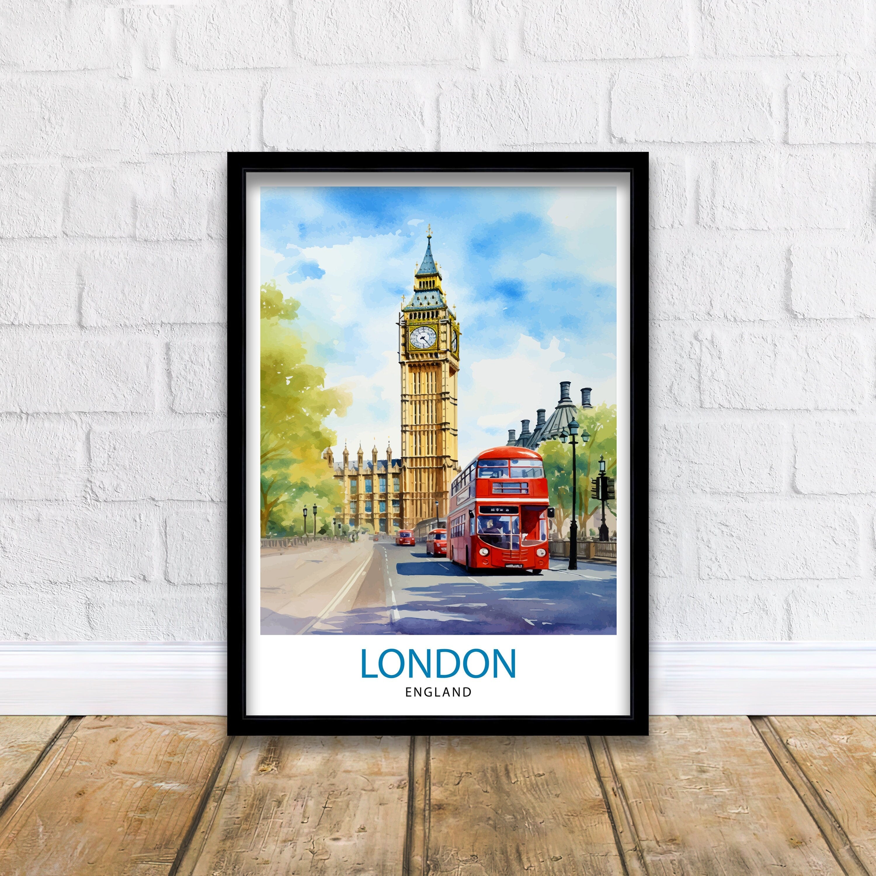 London Travel Print London Wall Art London Home Decor London Illustration Travel Poster Gift For London UK Home Decor