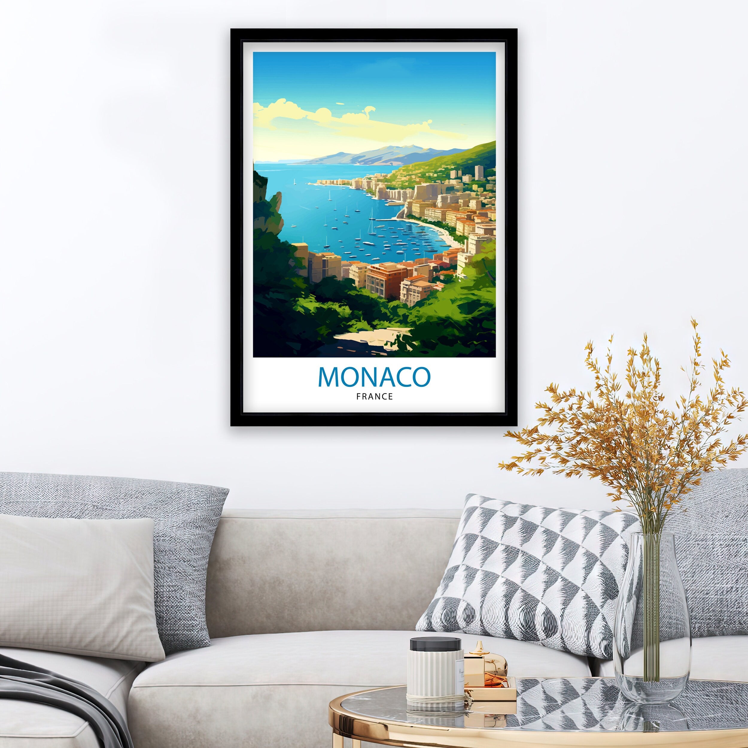 Monaco Travel Poster | French Riviera Wall Art