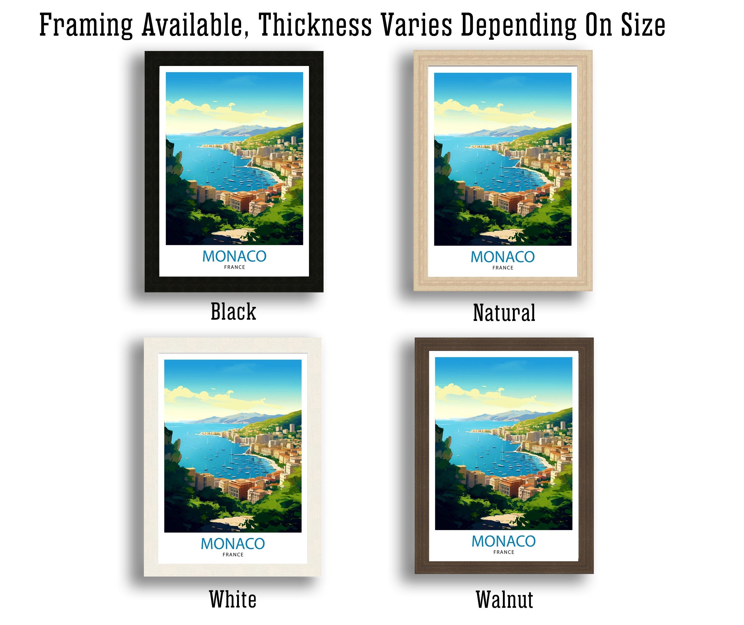 Monaco Travel Poster | French Riviera Wall Art