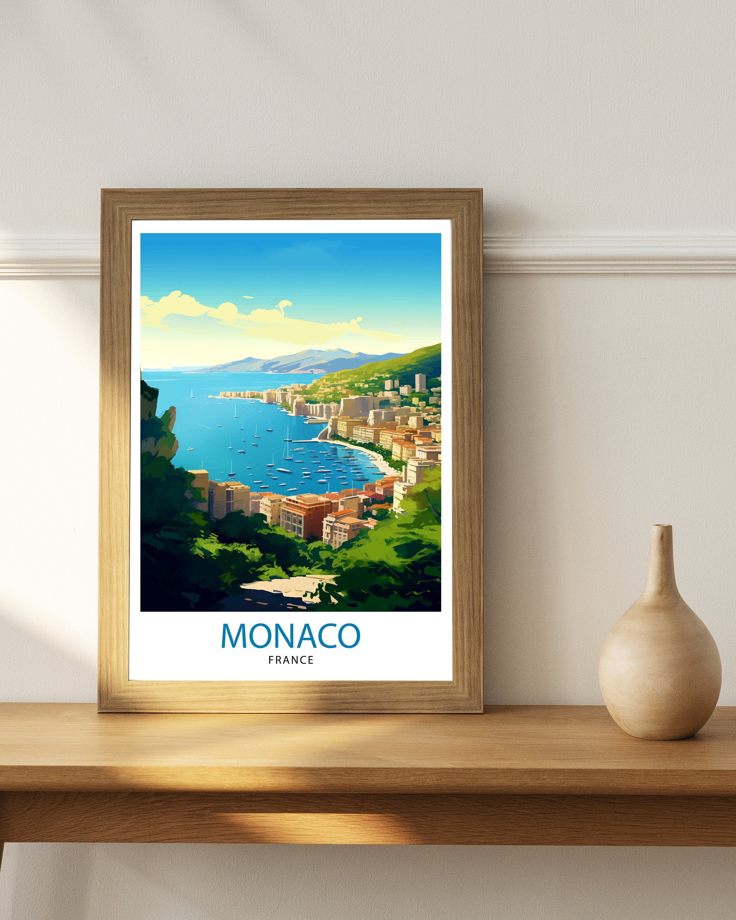 Monaco Travel Poster | French Riviera Wall Art