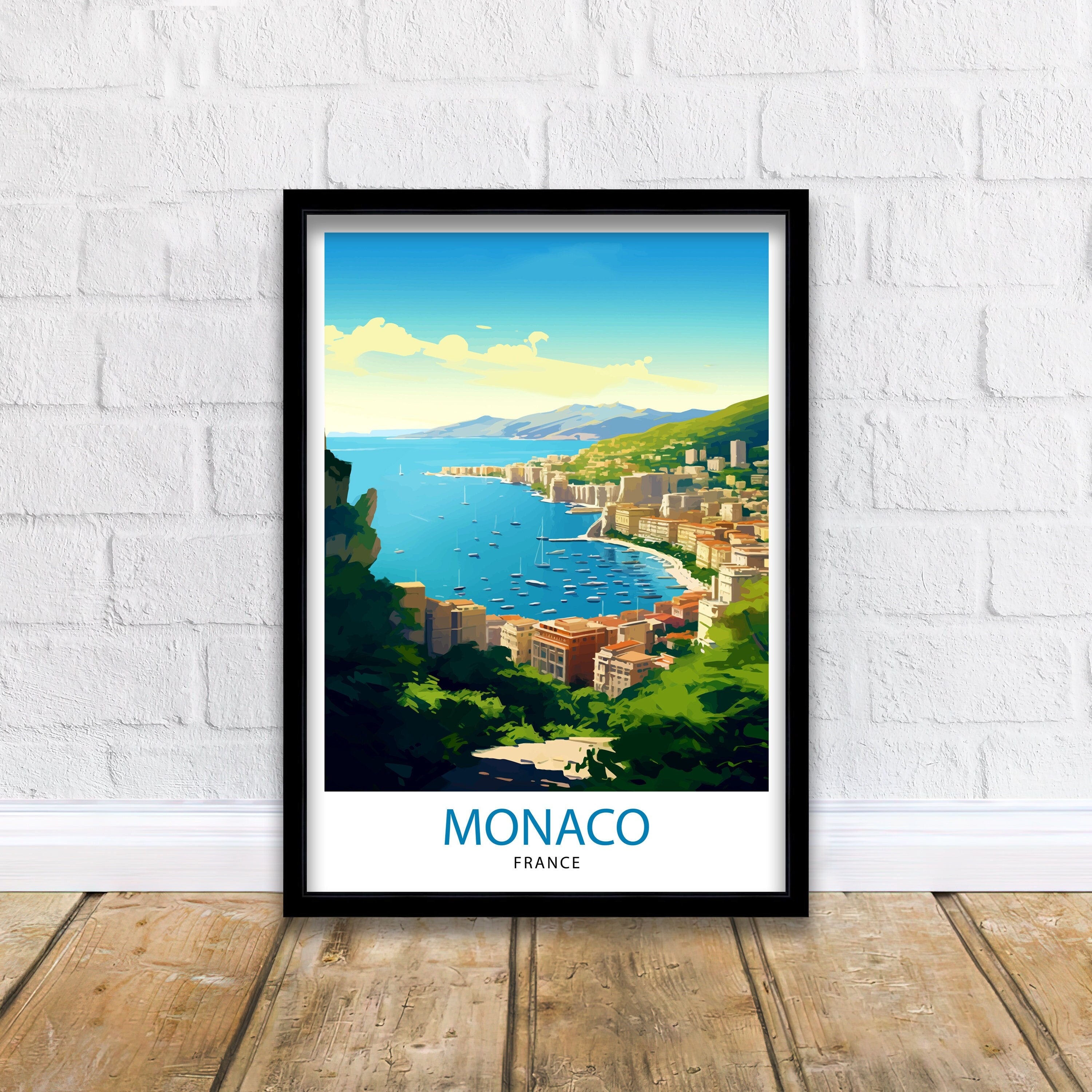Monaco Travel Poster | French Riviera Wall Art