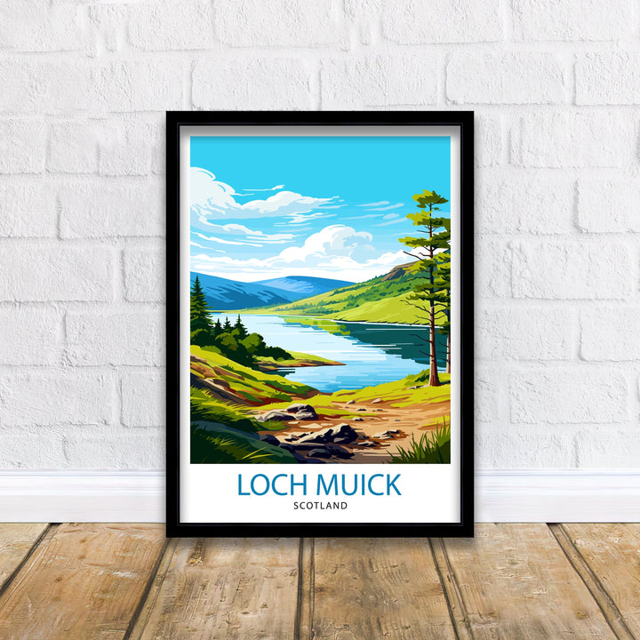 Loch Muick Scotland Travel Print Loch Muick Wall Decor Loch Muick Poster Scotland Travel Prints Loch Muick Art Print Loch Muick