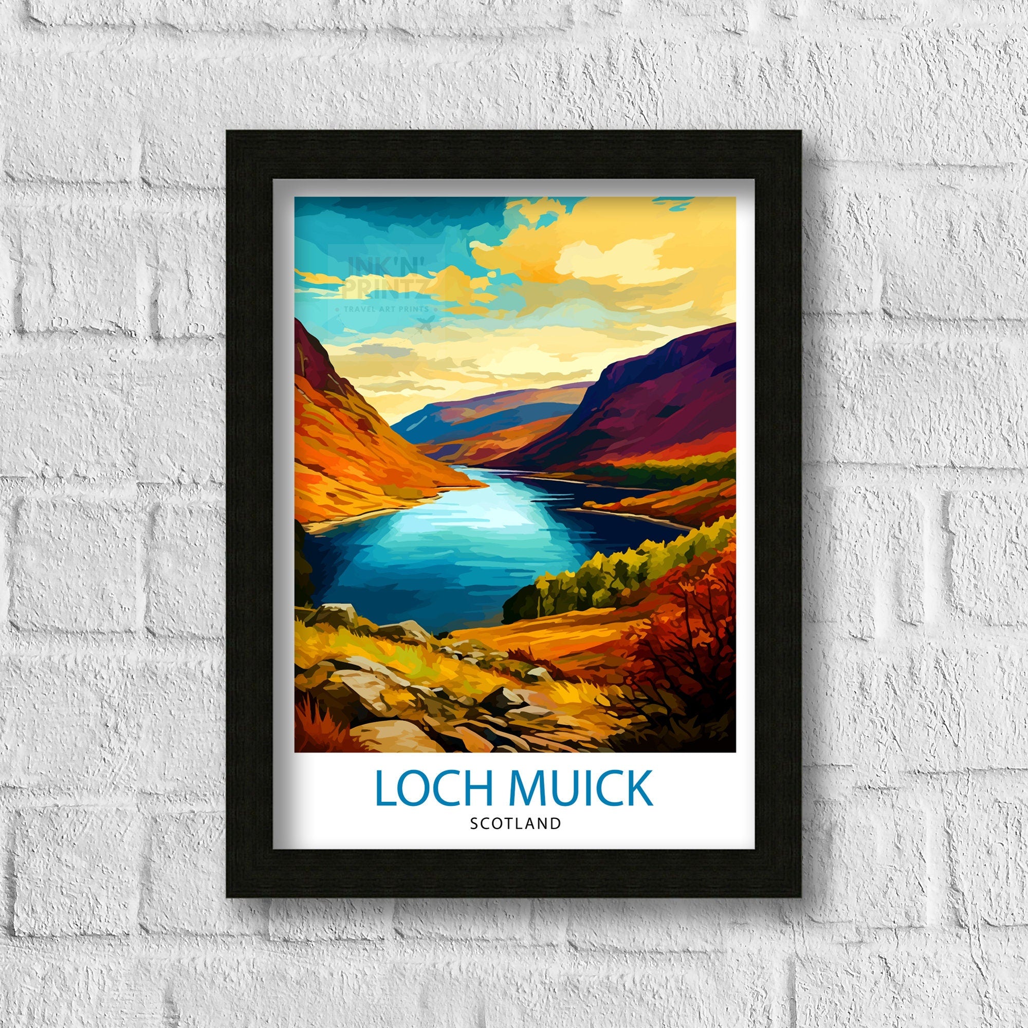 Loch Muick Scotland Travel Print Loch Muick Wall Decor Loch Muick Poster Scotland Travel Prints Loch Muick Art Print Loch Muick