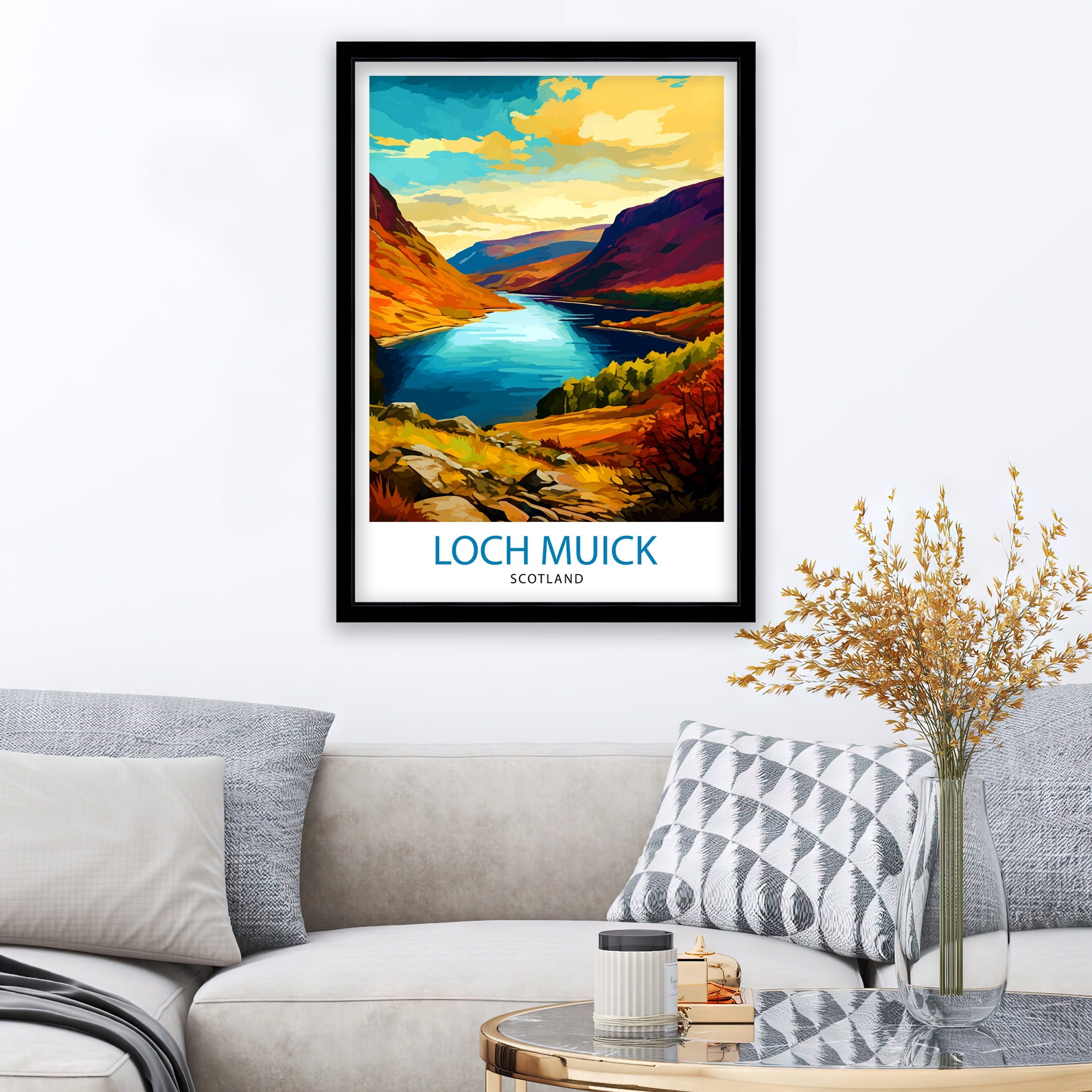 Loch Muick Scotland Travel Print Loch Muick Wall Decor Loch Muick Poster Scotland Travel Prints Loch Muick Art Print Loch Muick