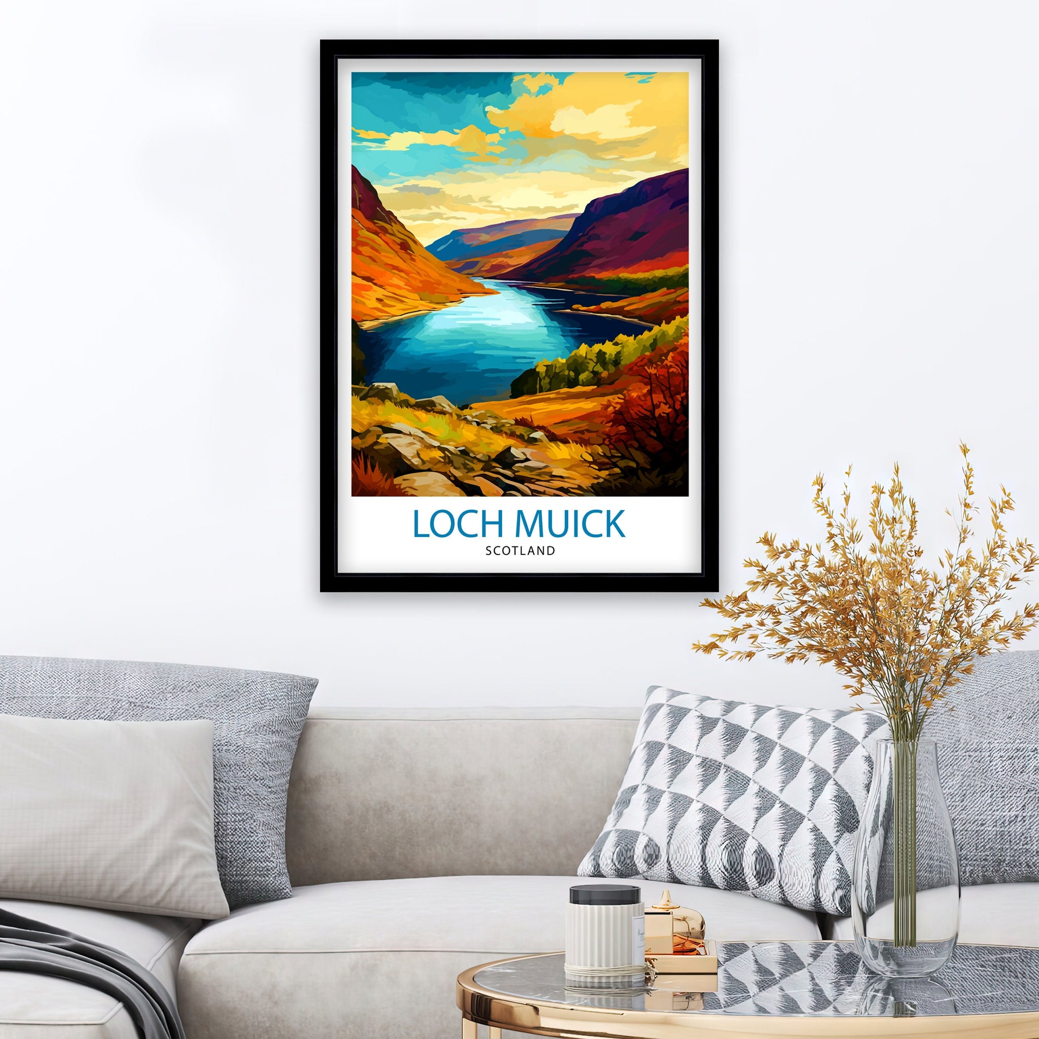 Loch Muick Scotland Travel Print Loch Muick Wall Decor Loch Muick Poster Scotland Travel Prints Loch Muick Art Print Loch Muick
