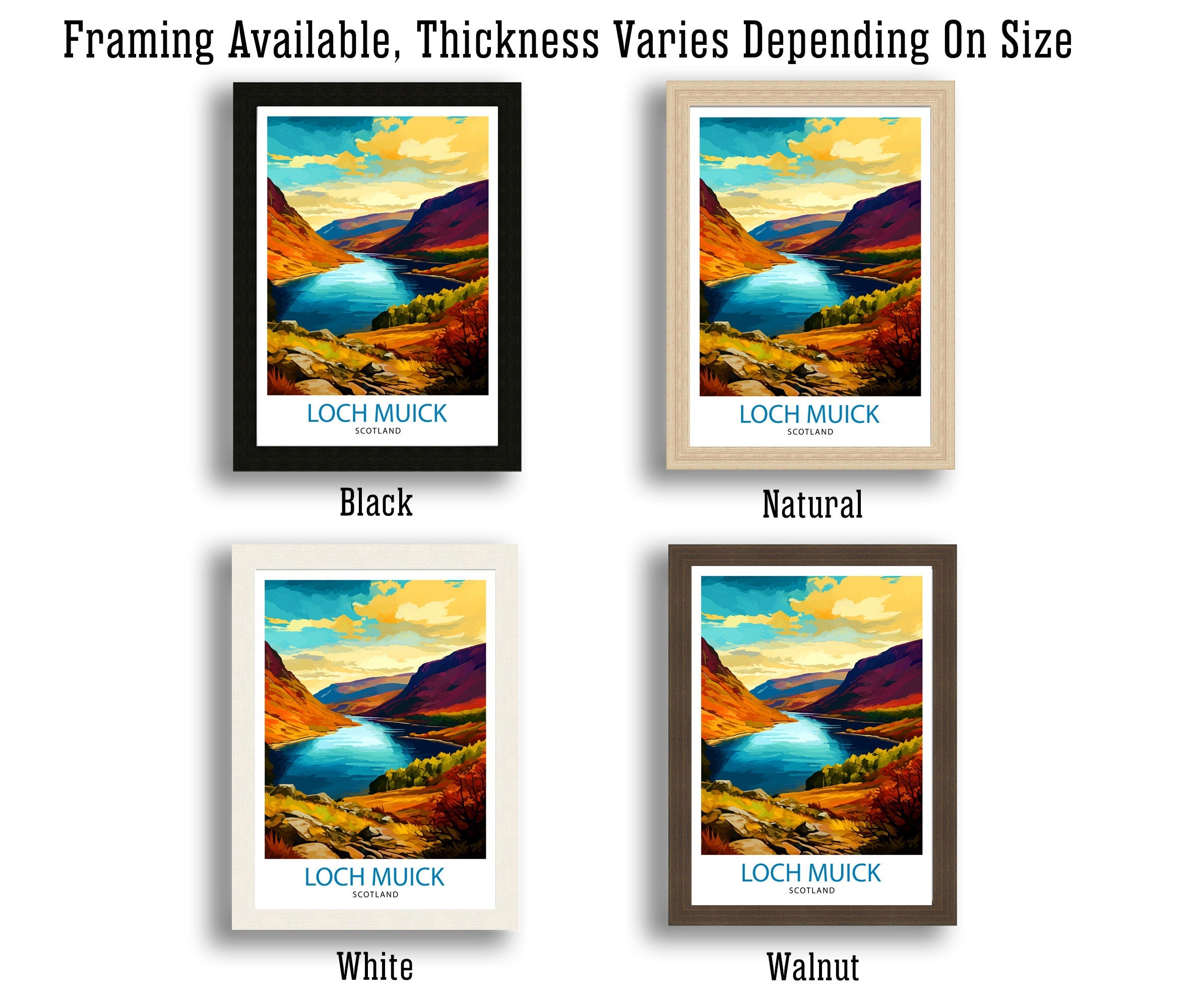 Loch Muick Scotland Travel Print Loch Muick Wall Decor Loch Muick Poster Scotland Travel Prints Loch Muick Art Print Loch Muick