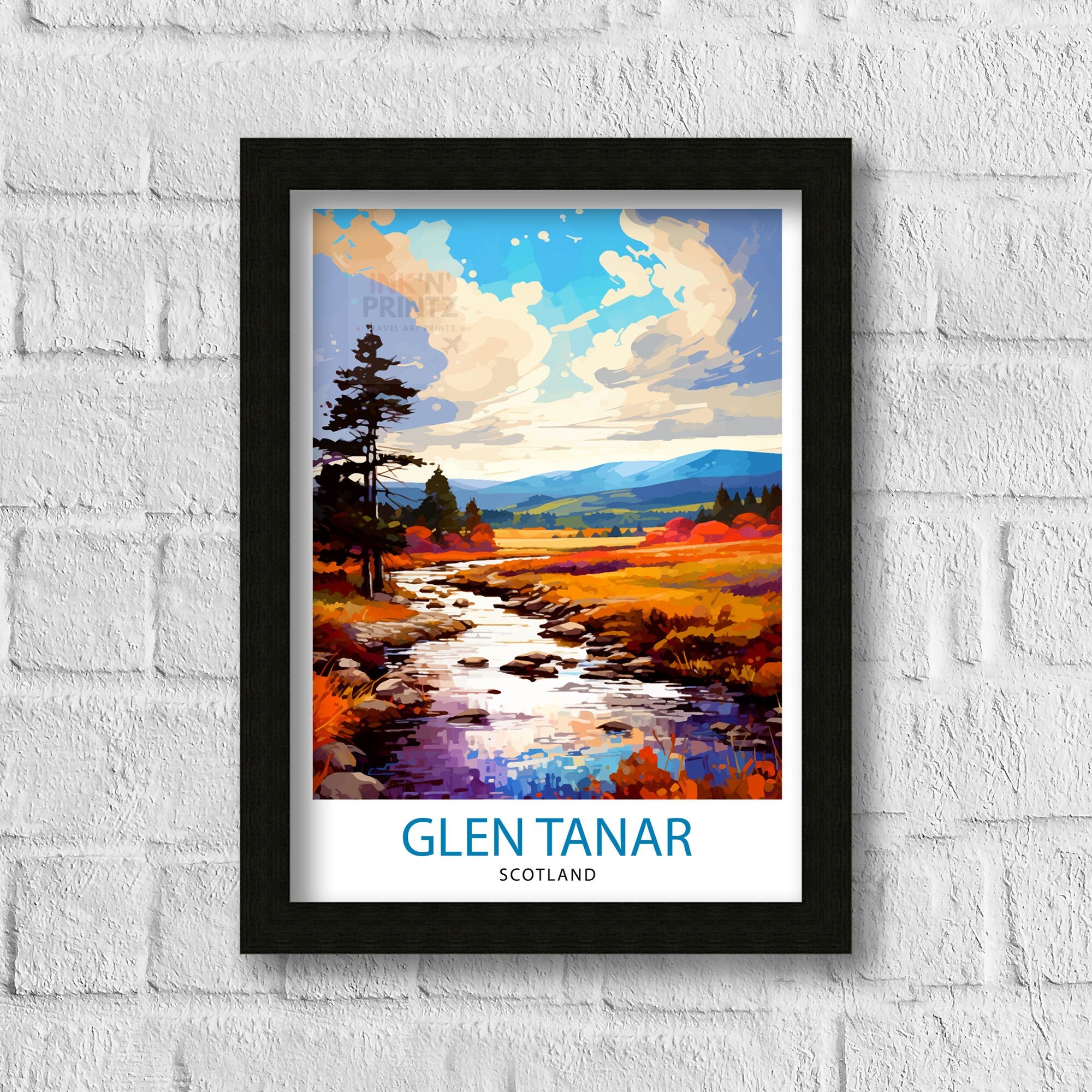 Glen Tanar Scotland Travel Print Glen Tanar Wall Decor Glen Tanar Poster Scotland Travel Prints Glen Tanar Art Print Glen Tanar Illustration