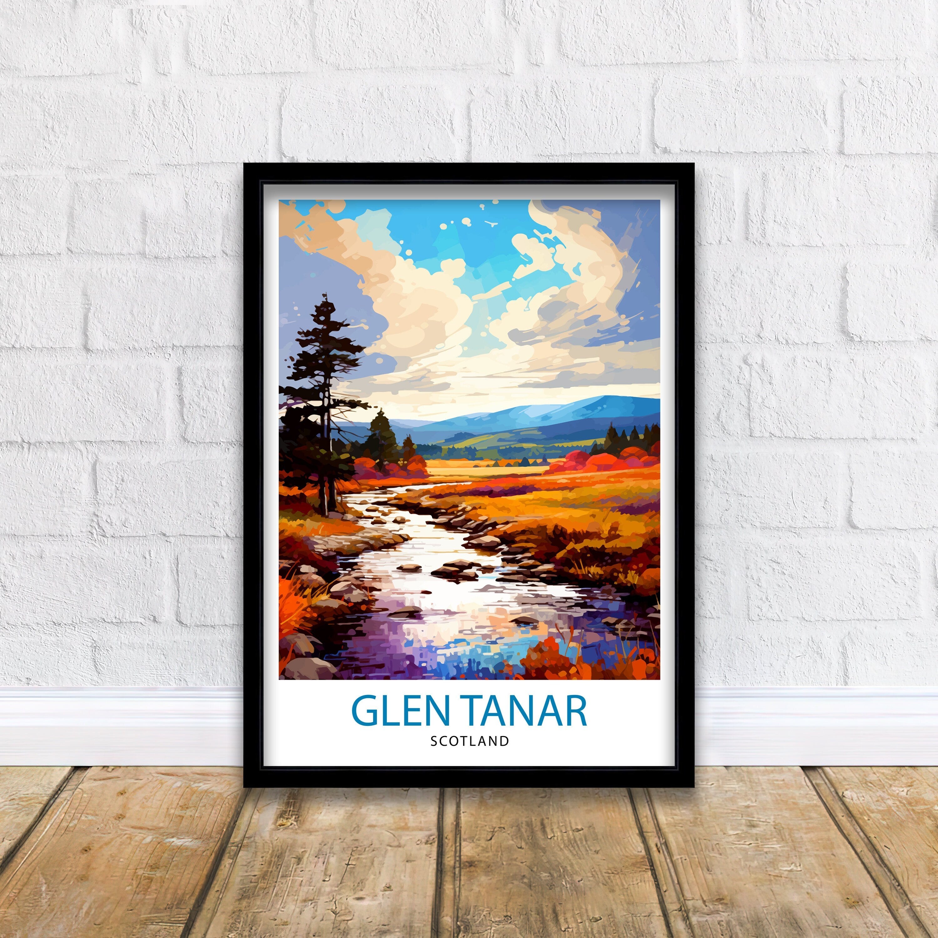 Glen Tanar Scotland Travel Print Glen Tanar Wall Decor Glen Tanar Poster Scotland Travel Prints Glen Tanar Art Print Glen Tanar Illustration