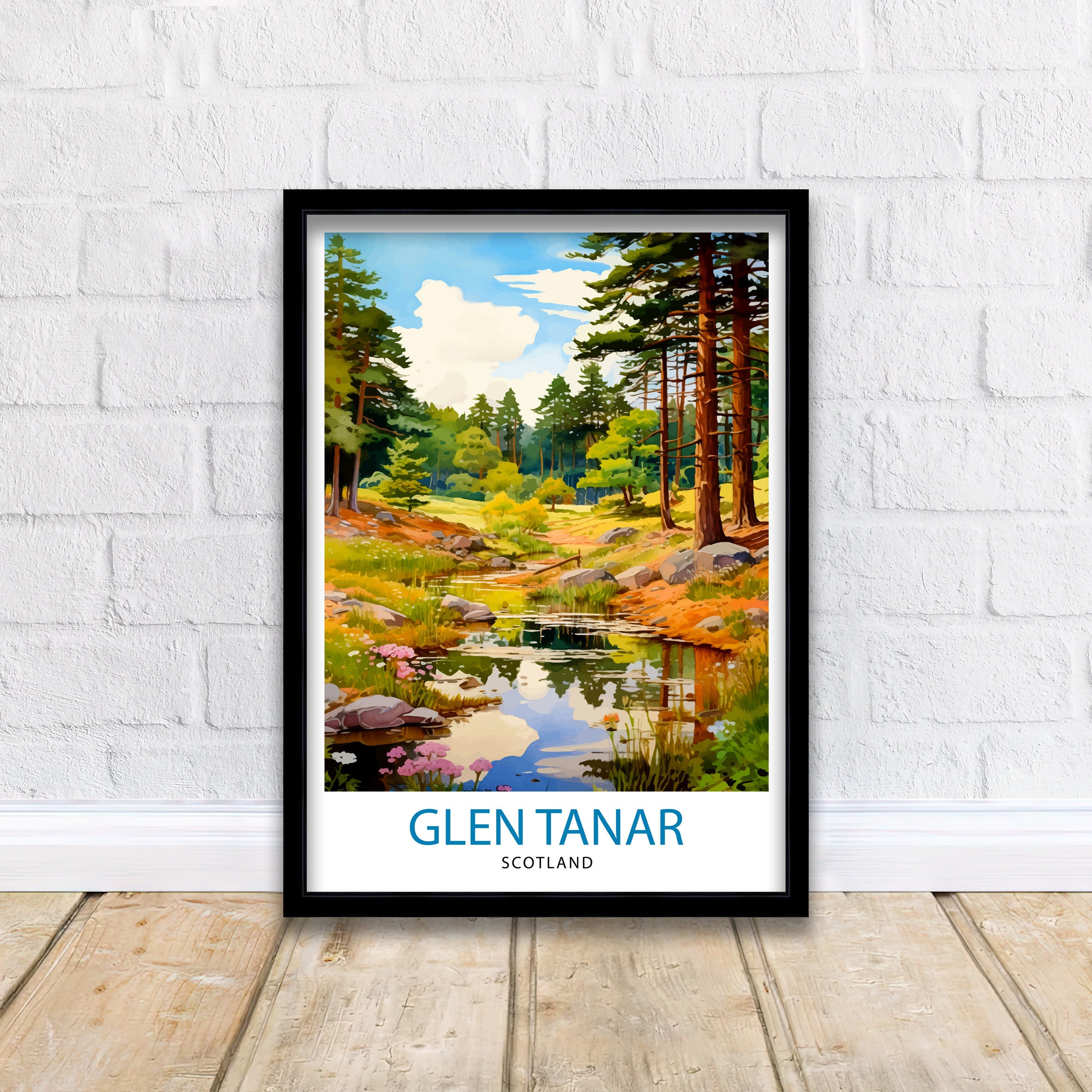 Glen Tanar Scotland Travel Print Glen Tanar Wall Decor Glen Tanar Poster Scotland Travel Prints Glen Tanar Art Print Glen Tanar Illustration