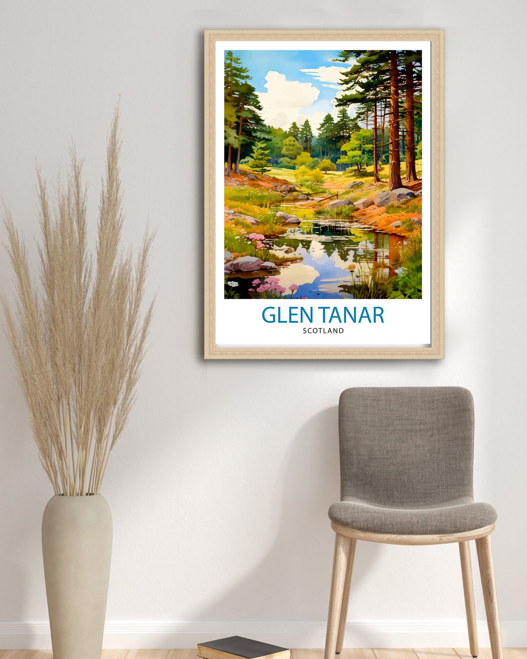 Glen Tanar Scotland Travel Print Glen Tanar Wall Decor Glen Tanar Poster Scotland Travel Prints Glen Tanar Art Print Glen Tanar Illustration