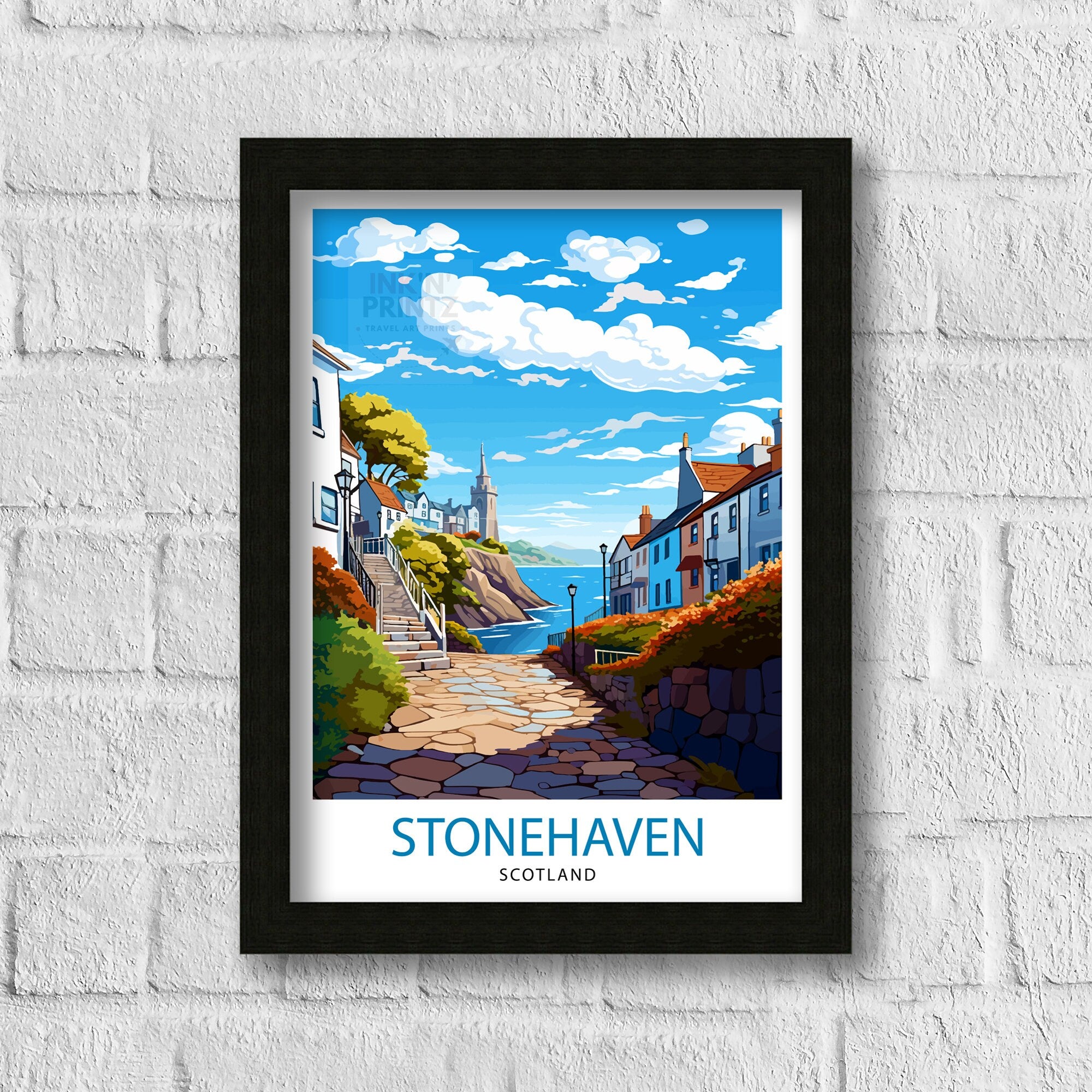 Stonehaven Scotland Travel Print Stonehaven Wall Decor Stonehaven Poster Scotland Travel Prints Stonehaven Art Print Stonehaven Illustration