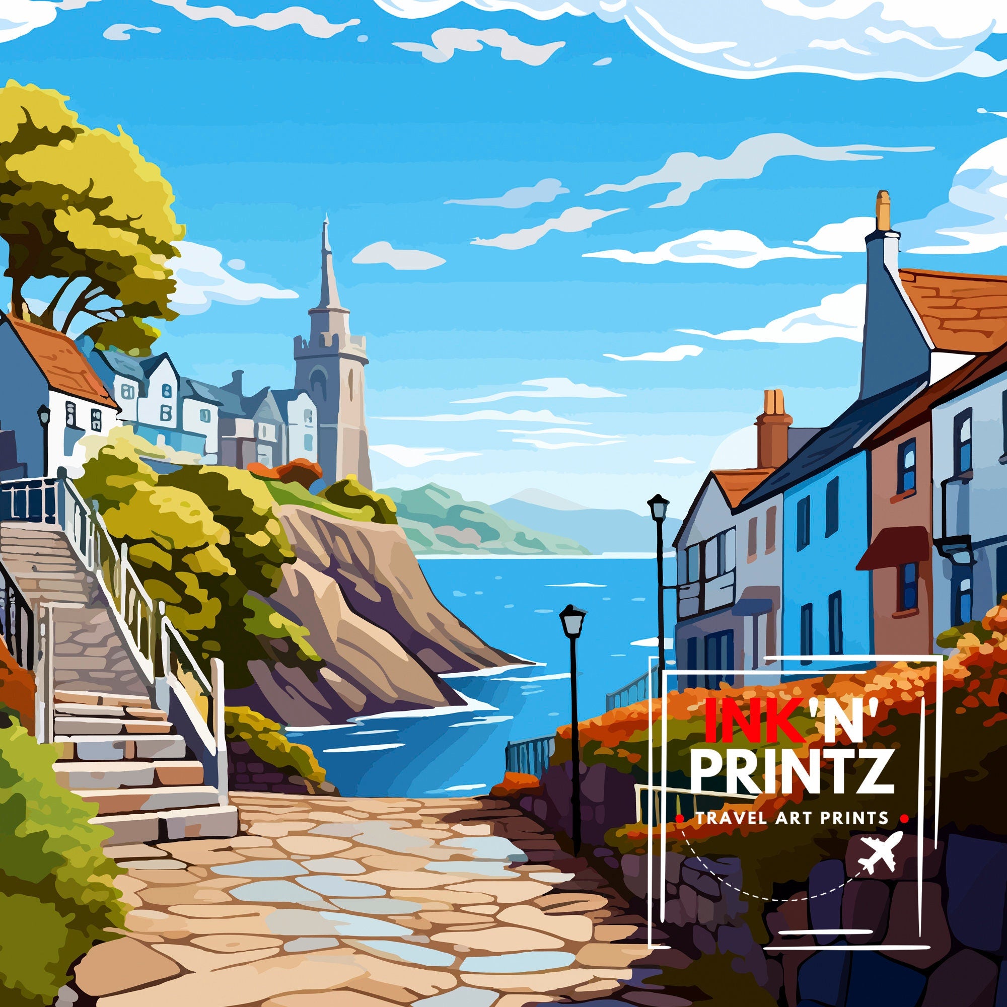 Stonehaven Scotland Travel Print Stonehaven Wall Decor Stonehaven Poster Scotland Travel Prints Stonehaven Art Print Stonehaven Illustration