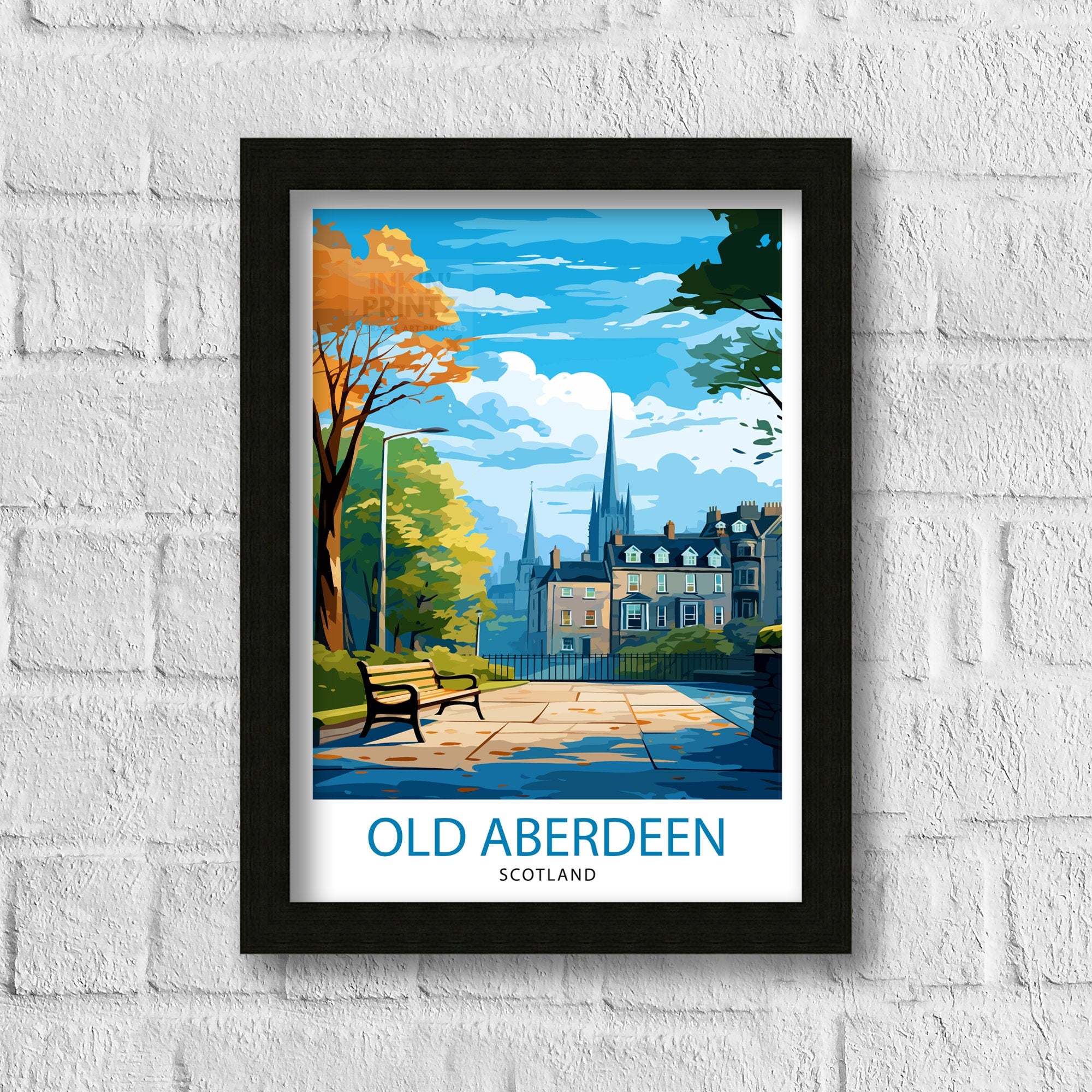 Old Aberdeen Scotland Travel Print Old Aberdeen Wall Decor Old Aberdeen Poster Scotland Travel Prints Old Aberdeen Art Print Old Aberdeen