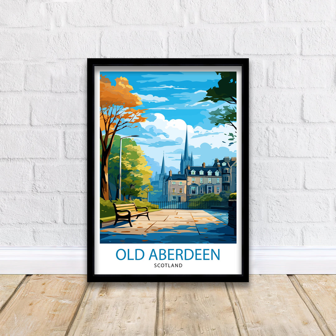 Old Aberdeen Scotland Travel Print Old Aberdeen Wall Decor Old Aberdeen Poster Scotland Travel Prints Old Aberdeen Art Print Old Aberdeen