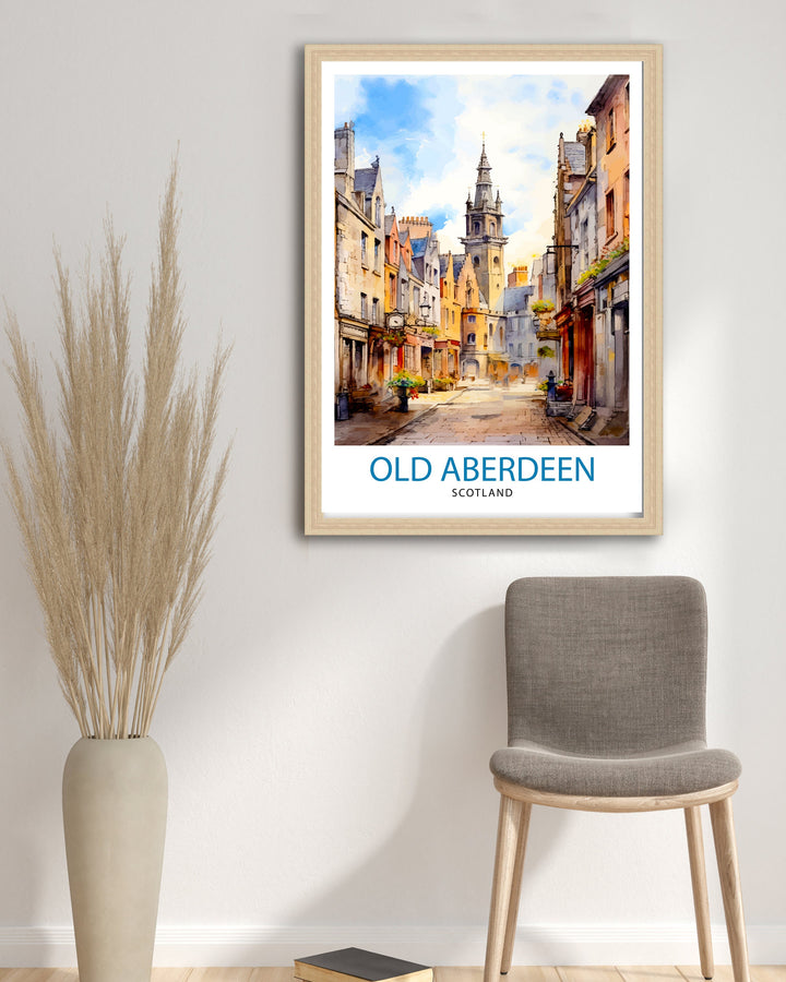 Old Aberdeen Scotland Travel Print Old Aberdeen Wall Decor Old Aberdeen Poster Scotland Travel Prints Old Aberdeen Art Print Old Aberdeen