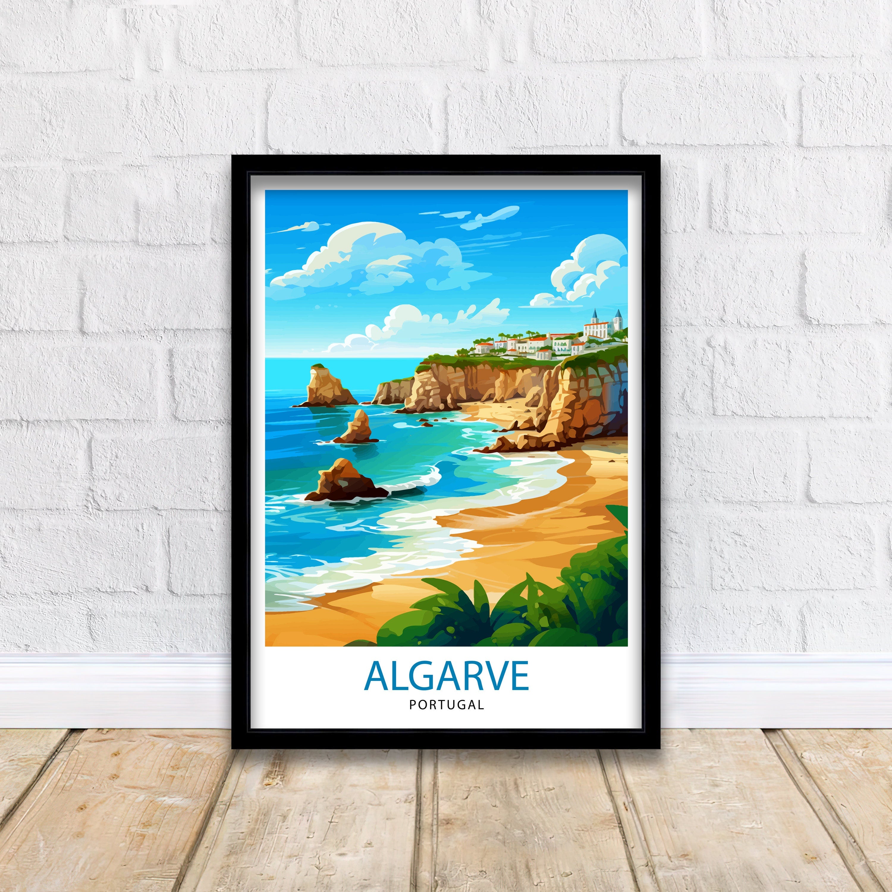 Algarve Portugal Travel Print Algarve Wall Decor Algarve Poster Portugal Travel Prints Algarve Art Print Algarve Illustration Algarve Wall