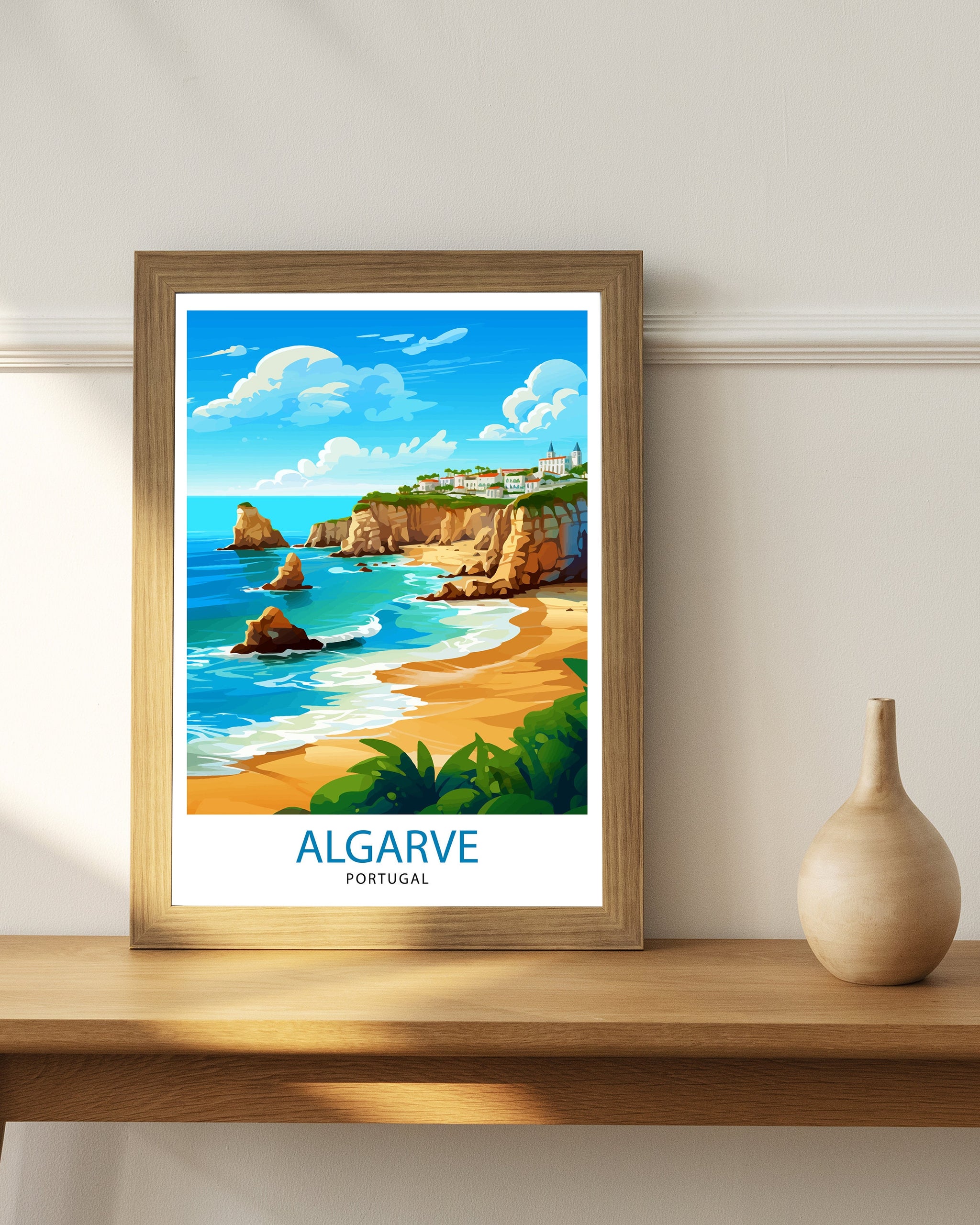 Algarve Portugal Travel Print Algarve Wall Decor Algarve Poster Portugal Travel Prints Algarve Art Print Algarve Illustration Algarve Wall