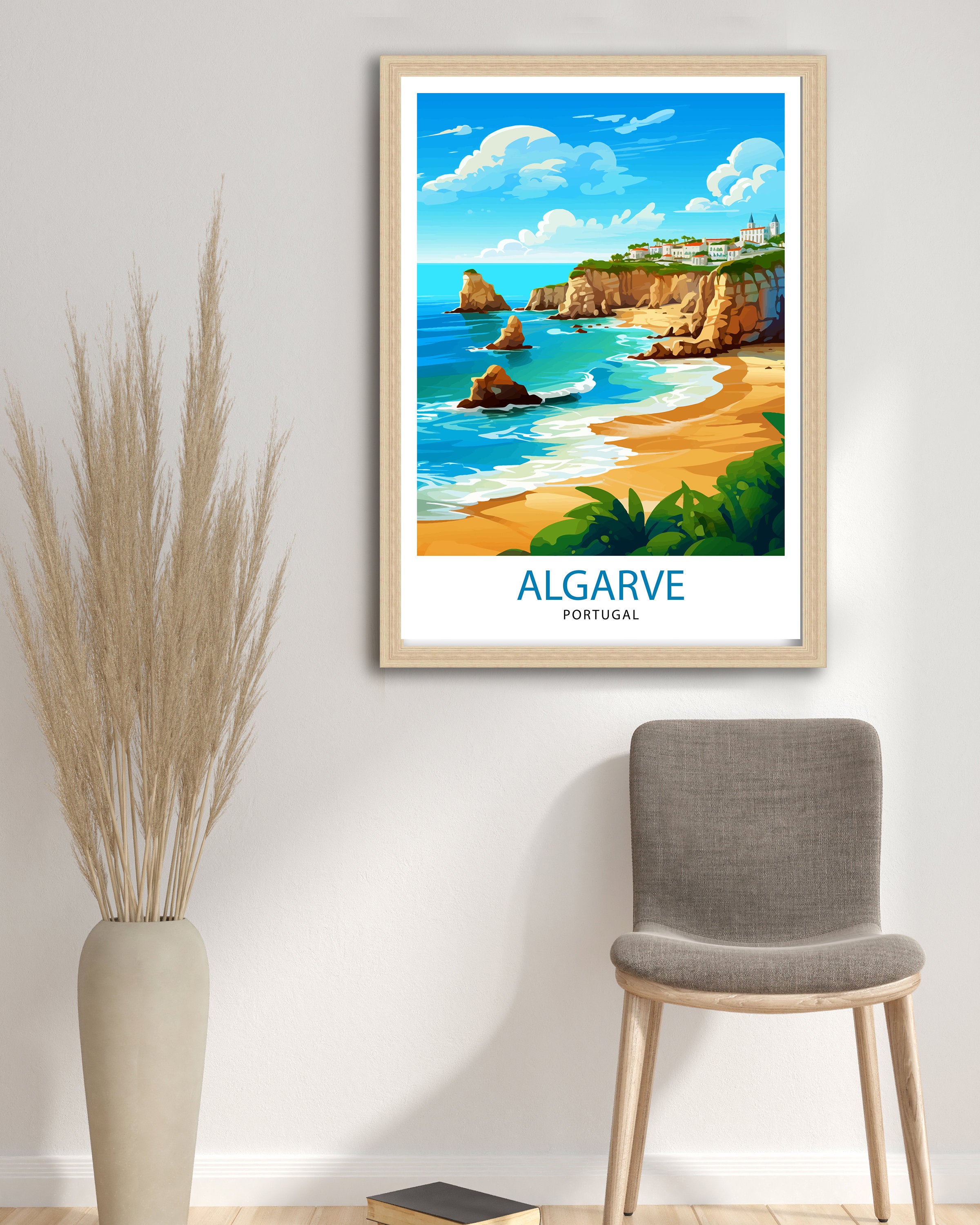 Algarve Portugal Travel Print Algarve Wall Decor Algarve Poster Portugal Travel Prints Algarve Art Print Algarve Illustration Algarve Wall