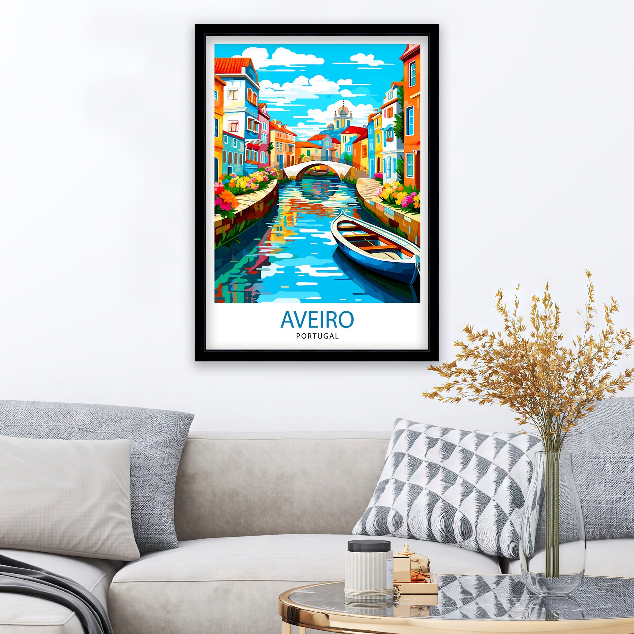 Aveiro Portugal Travel Print Aveiro Wall Decor Aveiro Poster Portugal Travel Prints Aveiro Art Print Aveiro Illustration Aveiro Wall Art