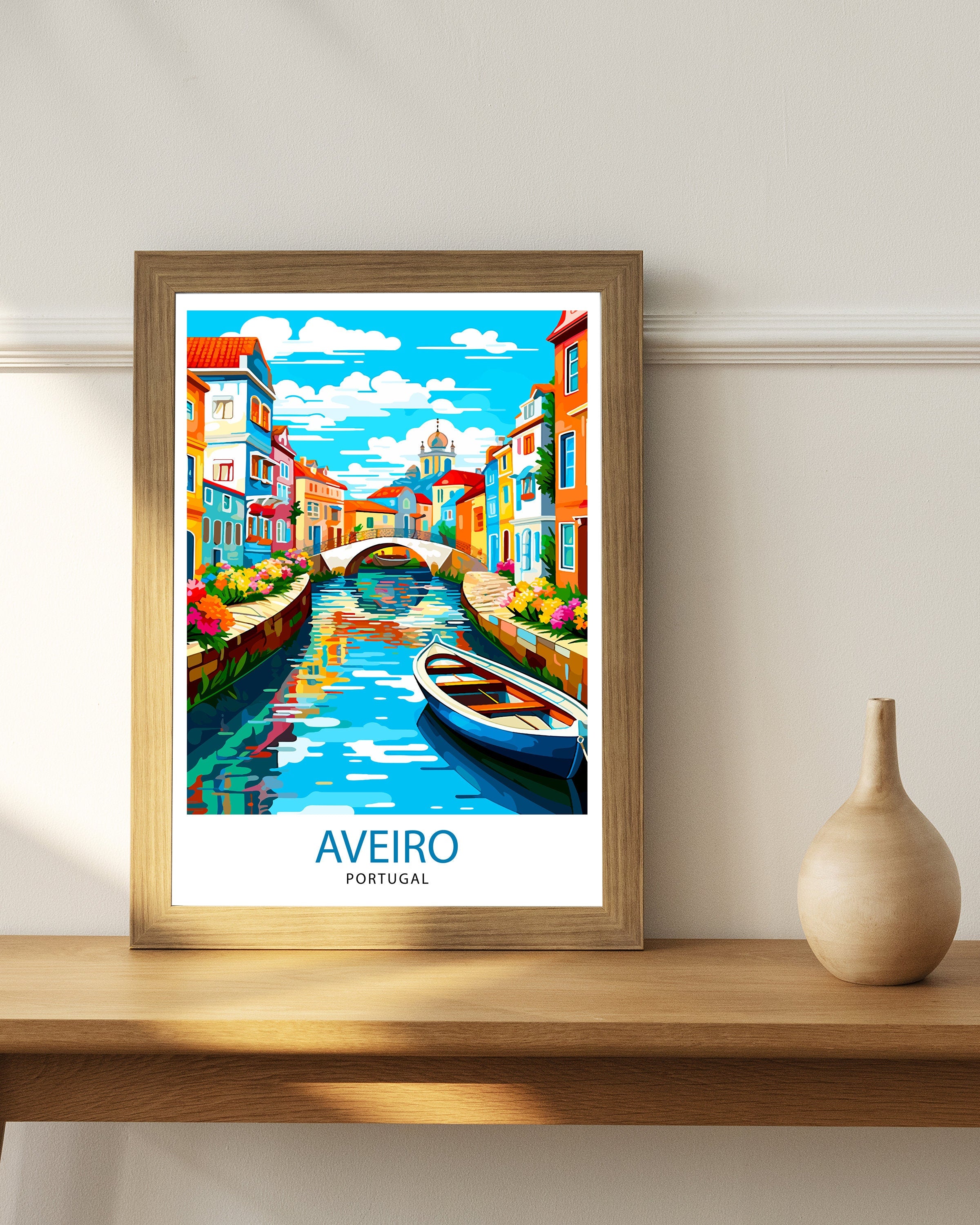 Aveiro Portugal Travel Print Aveiro Wall Decor Aveiro Poster Portugal Travel Prints Aveiro Art Print Aveiro Illustration Aveiro Wall Art