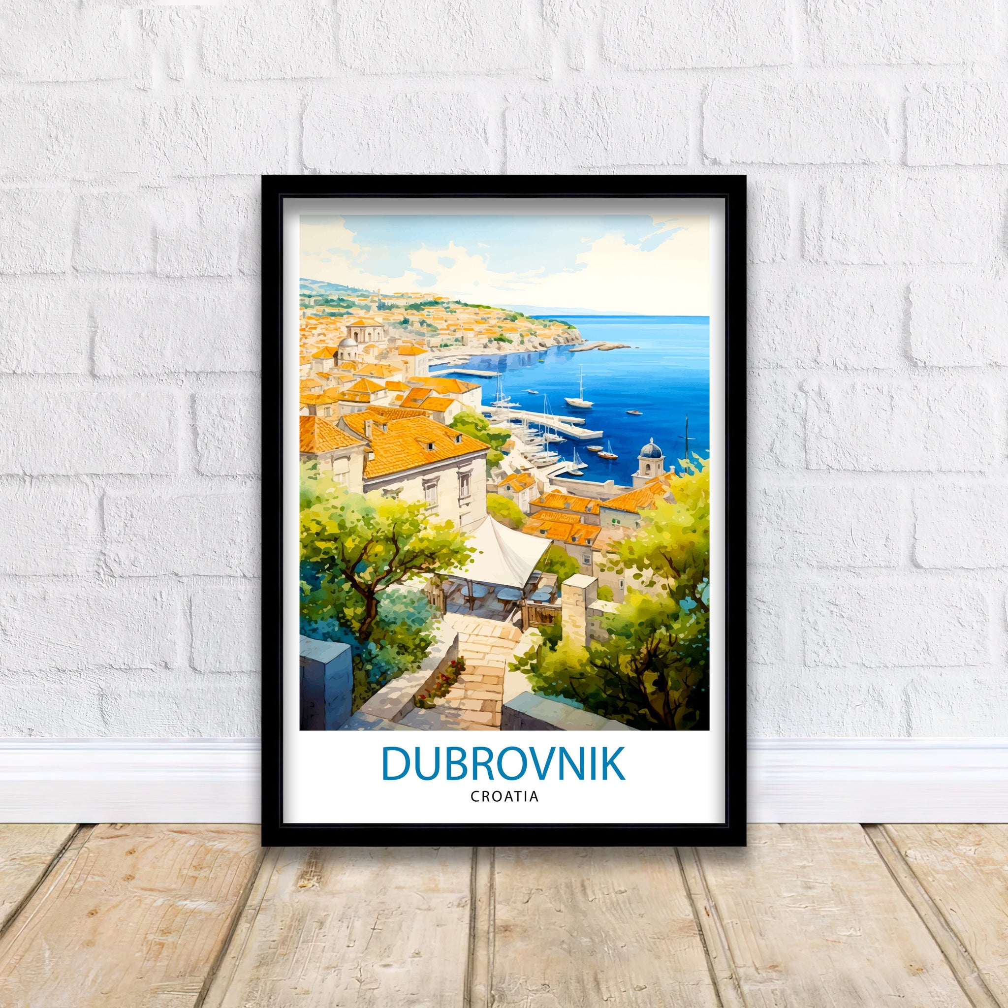 Dubrovnik Croatia Travel Print Dubrovnik Wall Decor Dubrovnik Poster Croatia Travel Prints Dubrovnik Art Print Dubrovnik Illustration