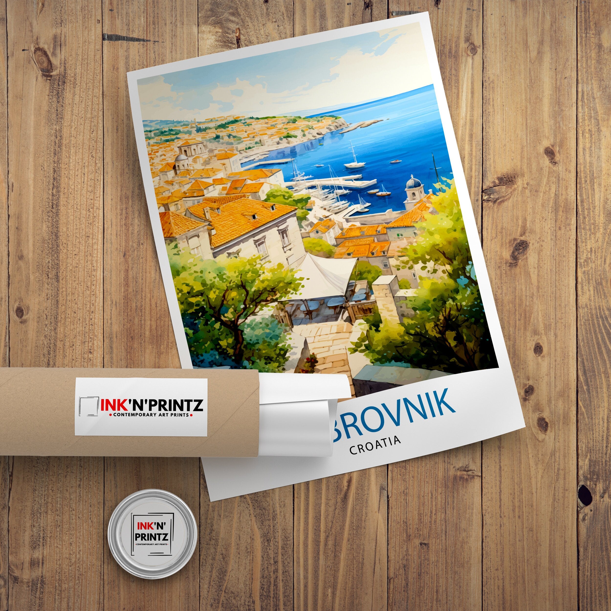 Dubrovnik Croatia Travel Print Dubrovnik Wall Decor Dubrovnik Poster Croatia Travel Prints Dubrovnik Art Print Dubrovnik Illustration