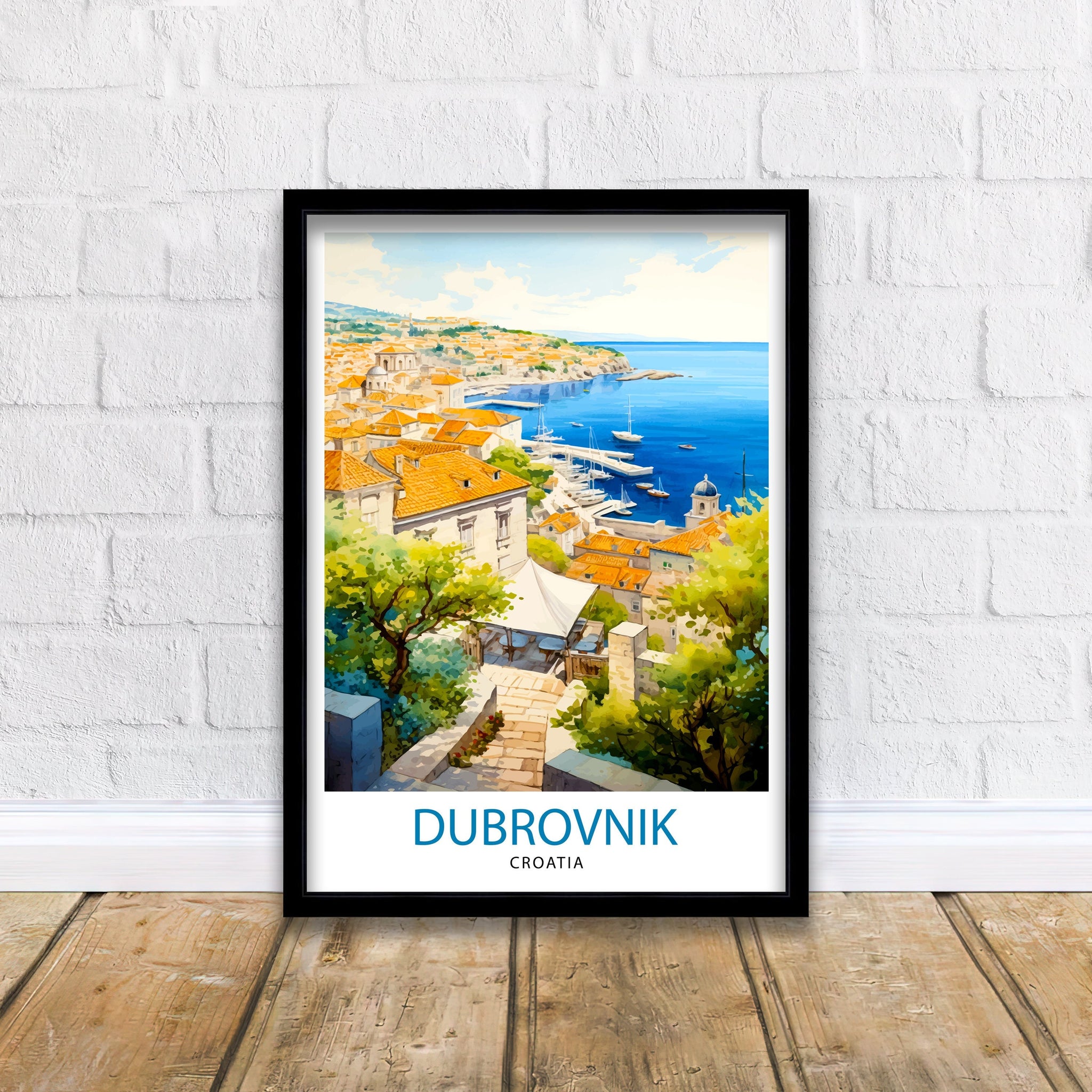 Dubrovnik Croatia Travel Print Dubrovnik Wall Decor Dubrovnik Poster Croatia Travel Prints Dubrovnik Art Print Dubrovnik Illustration