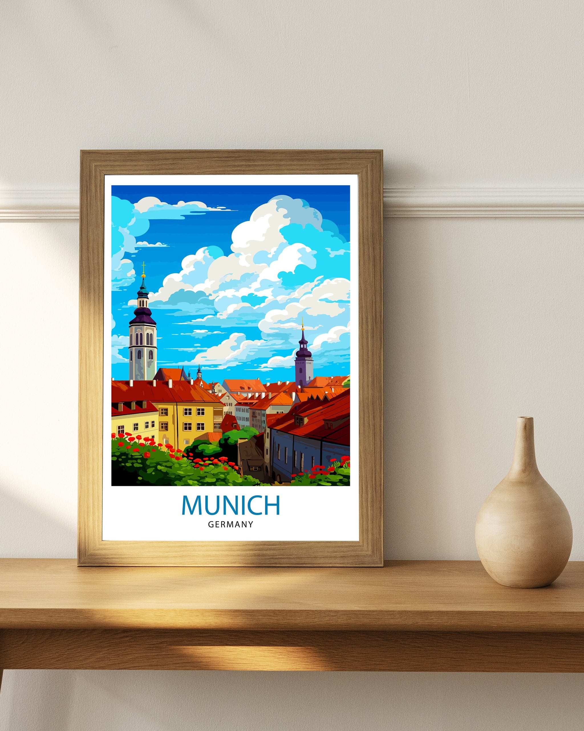 Munich Germany Travel Print Munich Wall Decor Munich Poster Germany Travel Prints Munich Art Print Munich Illustration Munich Wall Art