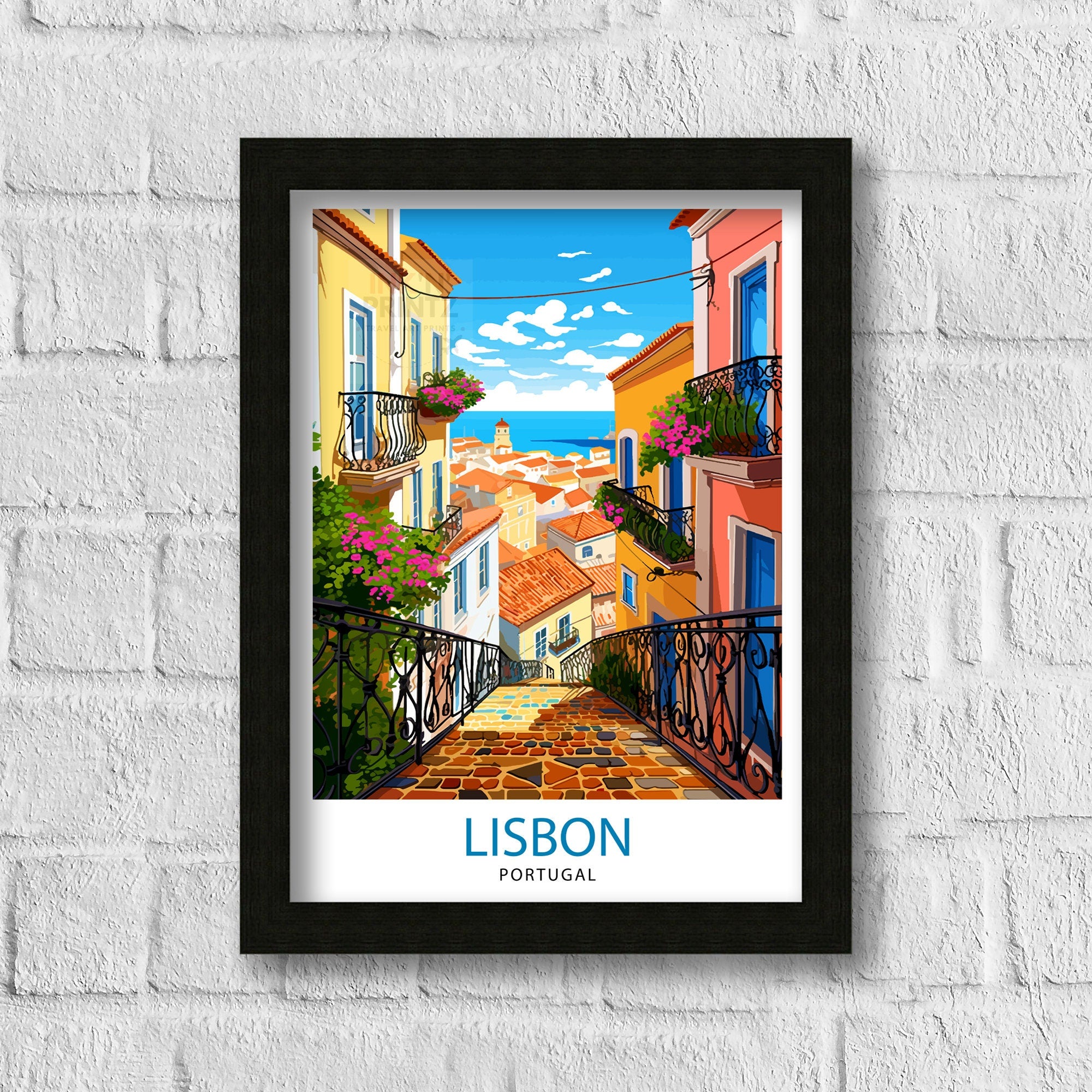 Lisbon Portugal Travel Print Lisbon Wall Decor Lisbon Poster Portugal Travel Prints Lisbon Art Print Lisbon Illustration Lisbon Wall Art