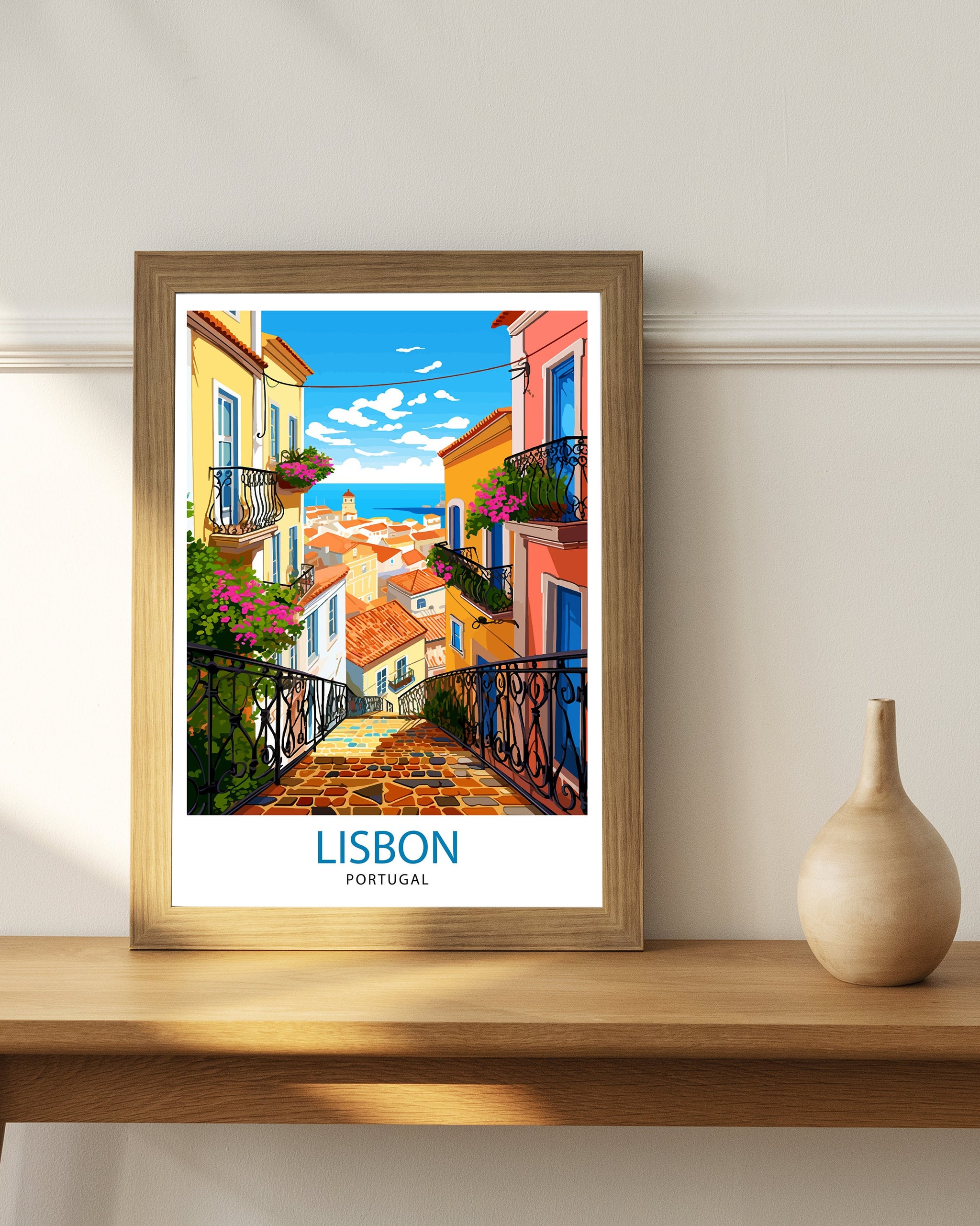 Lisbon Portugal Travel Print Lisbon Wall Decor Lisbon Poster Portugal Travel Prints Lisbon Art Print Lisbon Illustration Lisbon Wall Art