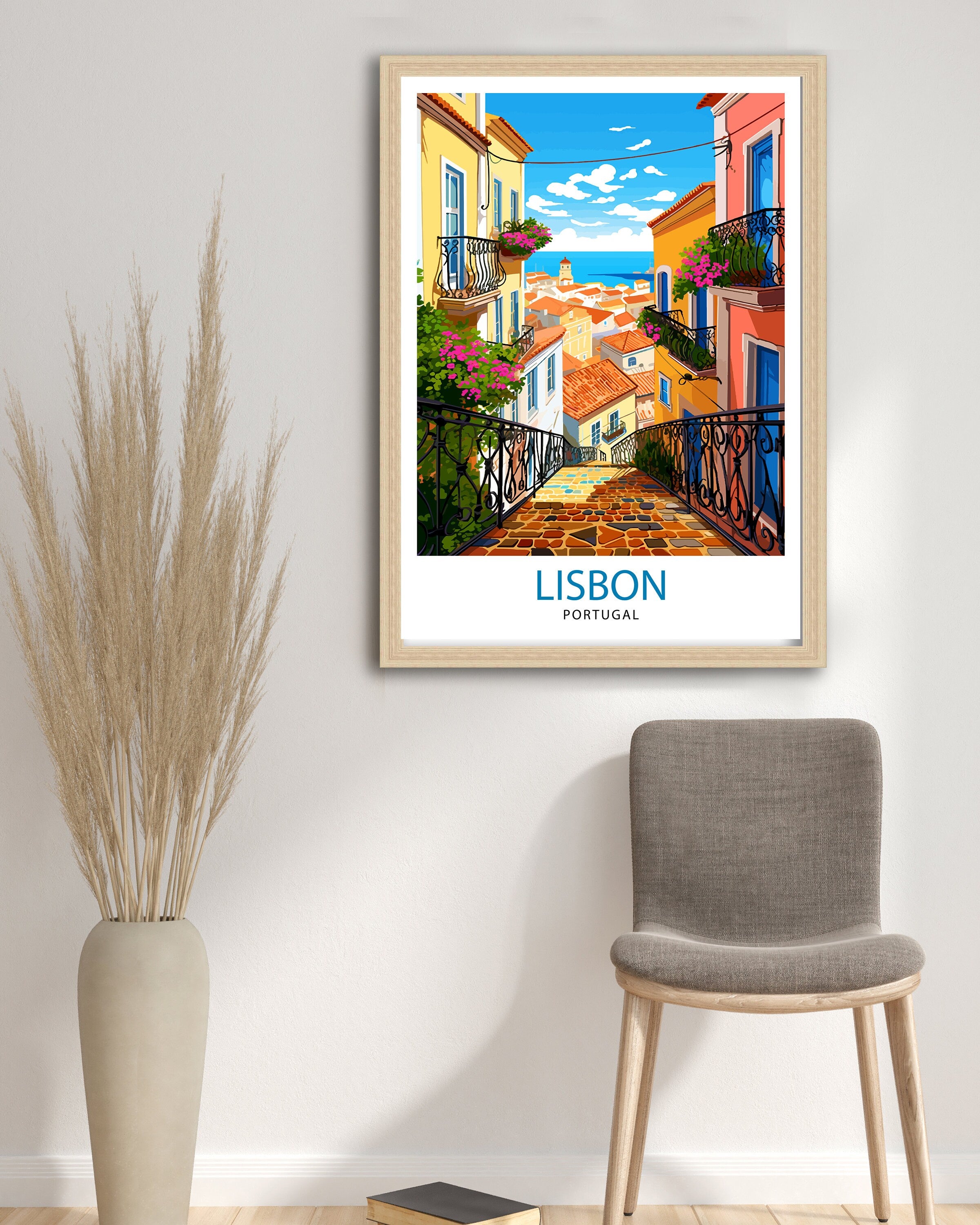 Lisbon Portugal Travel Print Lisbon Wall Decor Lisbon Poster Portugal Travel Prints Lisbon Art Print Lisbon Illustration Lisbon Wall Art