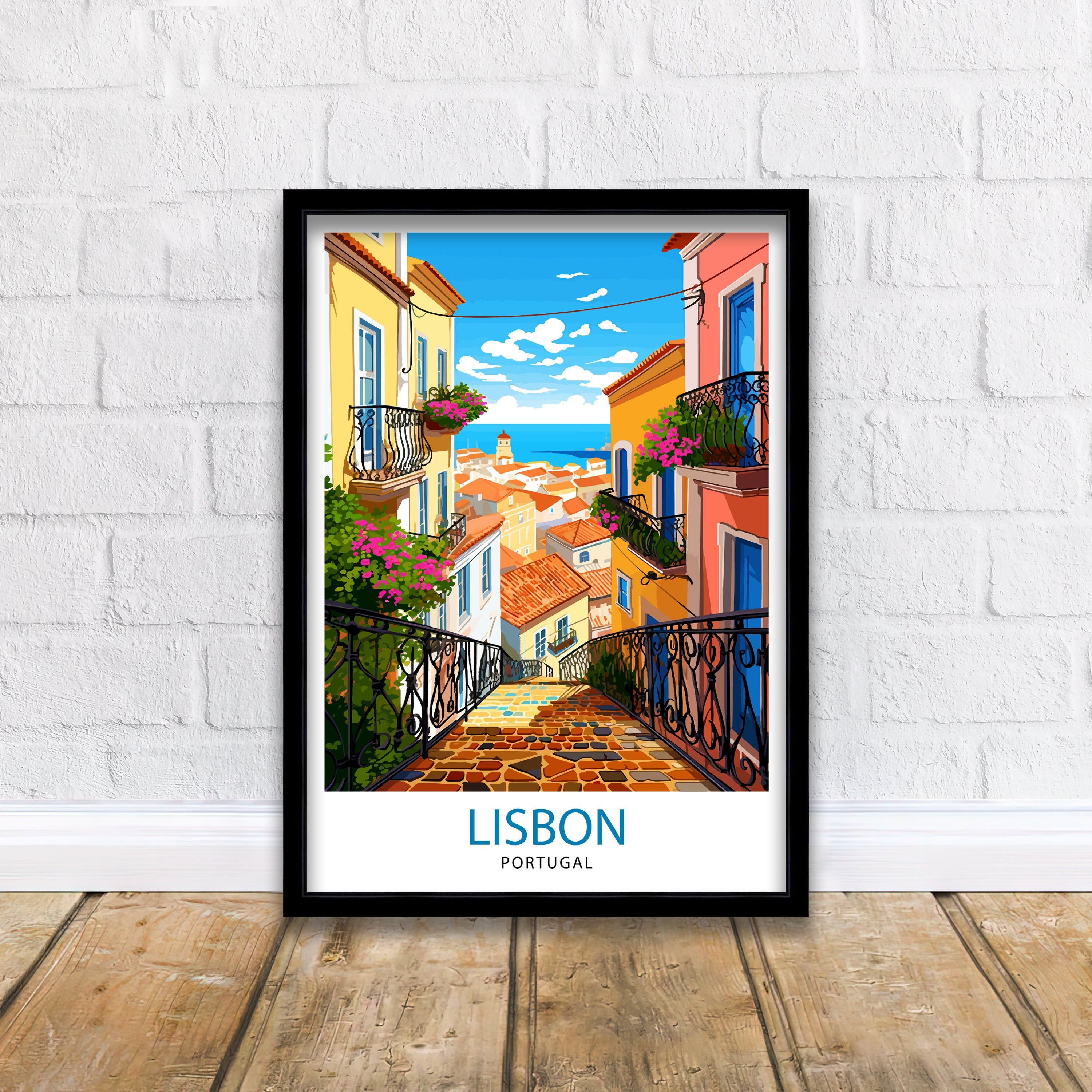 Lisbon Portugal Travel Print Lisbon Wall Decor Lisbon Poster Portugal Travel Prints Lisbon Art Print Lisbon Illustration Lisbon Wall Art