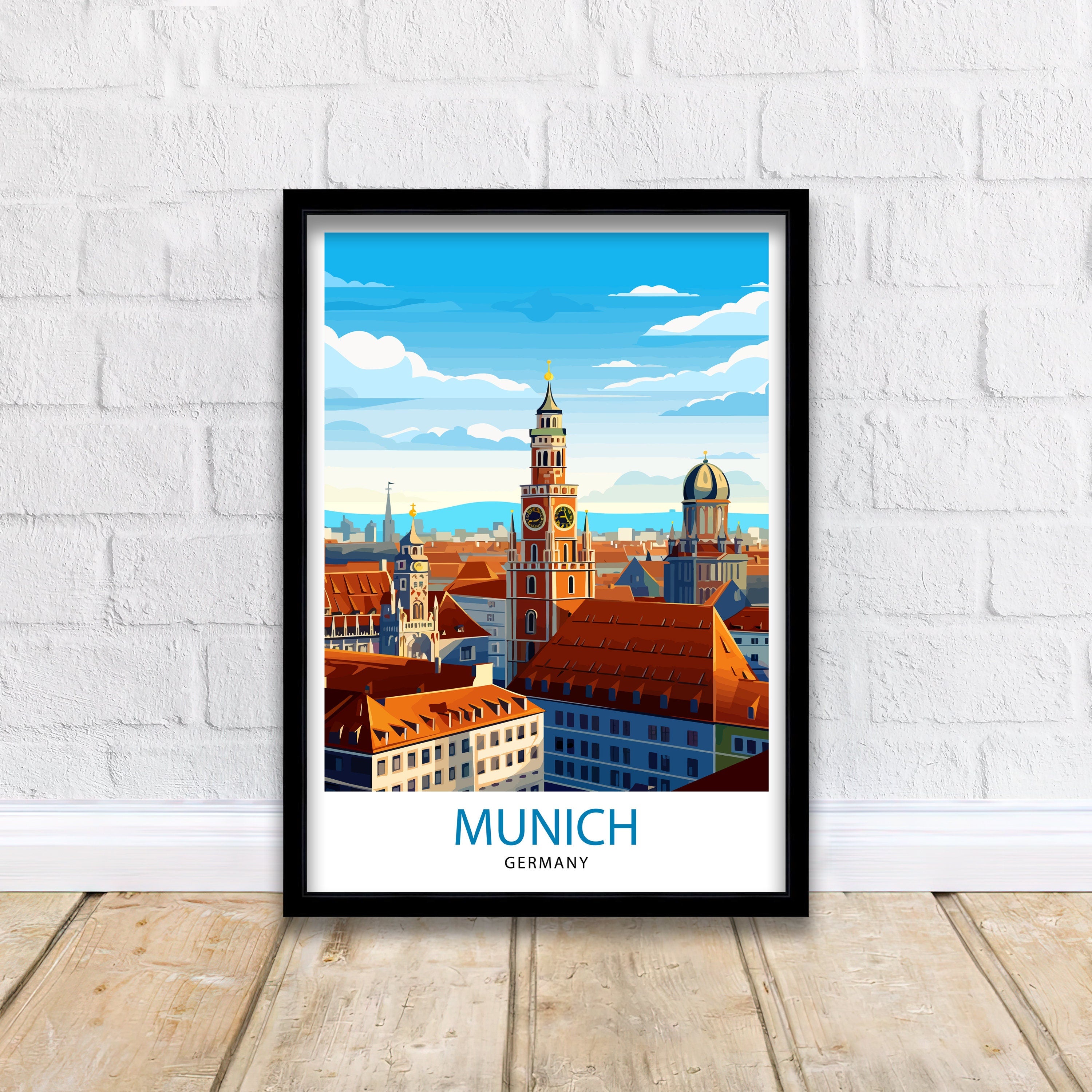Munich Germany Travel Print Munich Wall Decor Munich Poster Germany Travel Prints Munich Art Print Munich Illustration Munich Wall Art