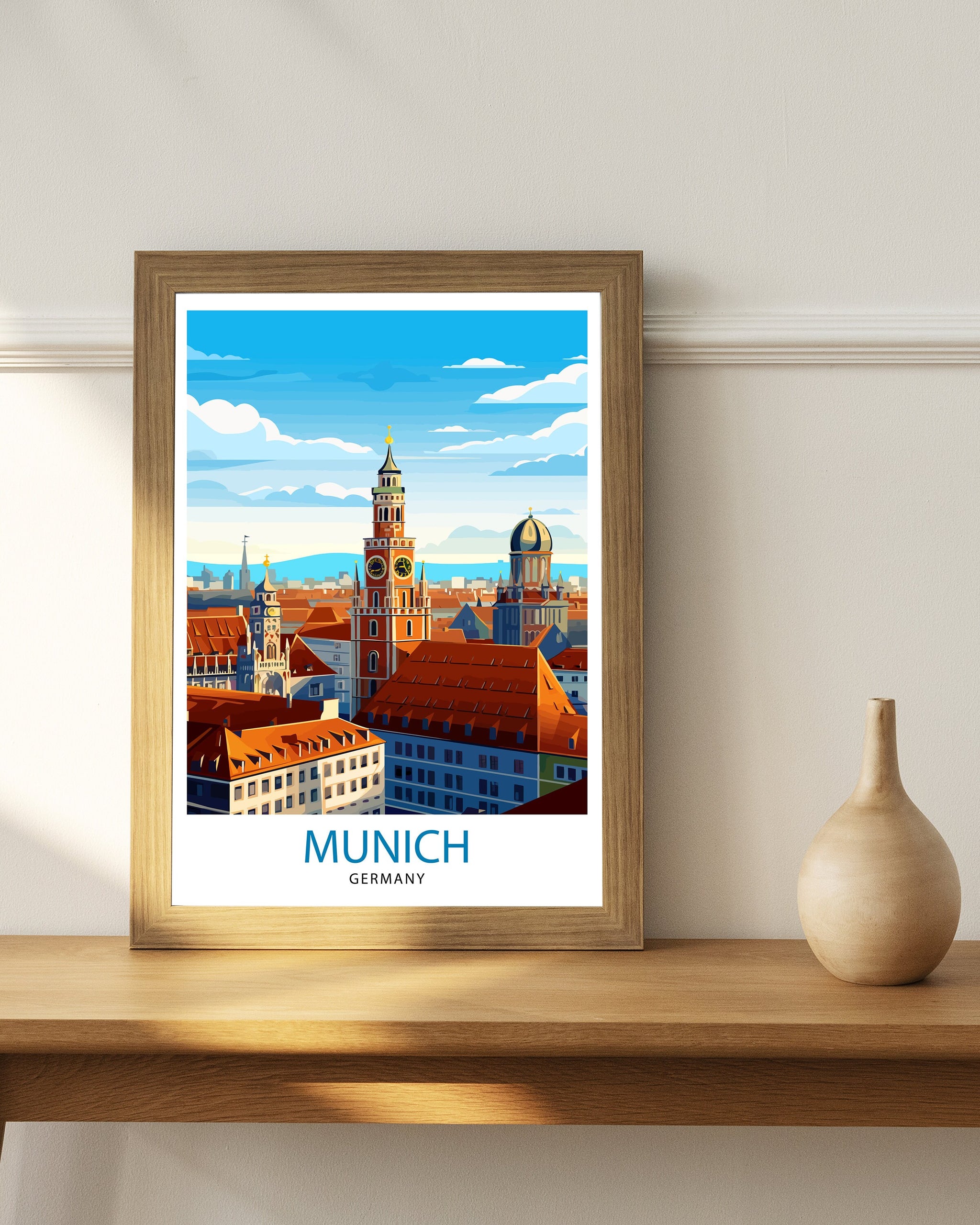 Munich Germany Travel Print Munich Wall Decor Munich Poster Germany Travel Prints Munich Art Print Munich Illustration Munich Wall Art