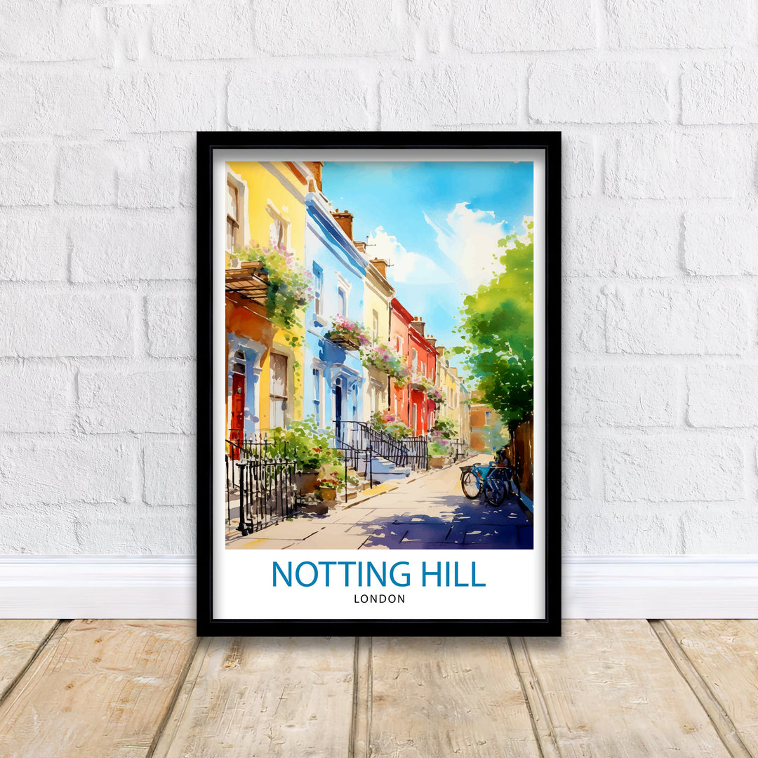 Notting Hill London Travel Poster Notting Hill