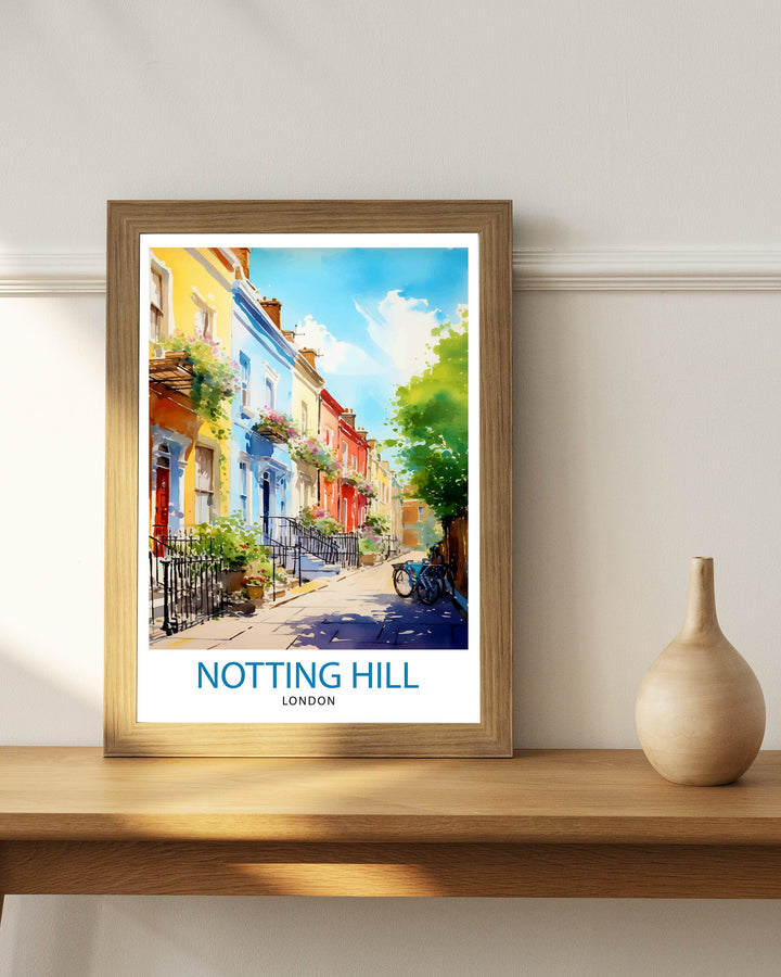 Notting Hill London Travel Poster Notting Hill