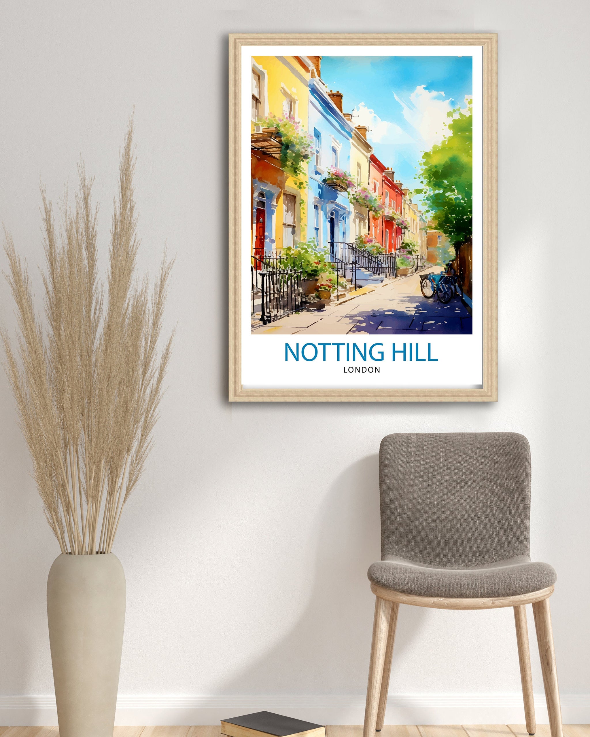 Notting Hill London Travel Print Notting Hill Wall Decor Notting Hill Poster London Travel Prints Notting Hill Art Print Notting Hill